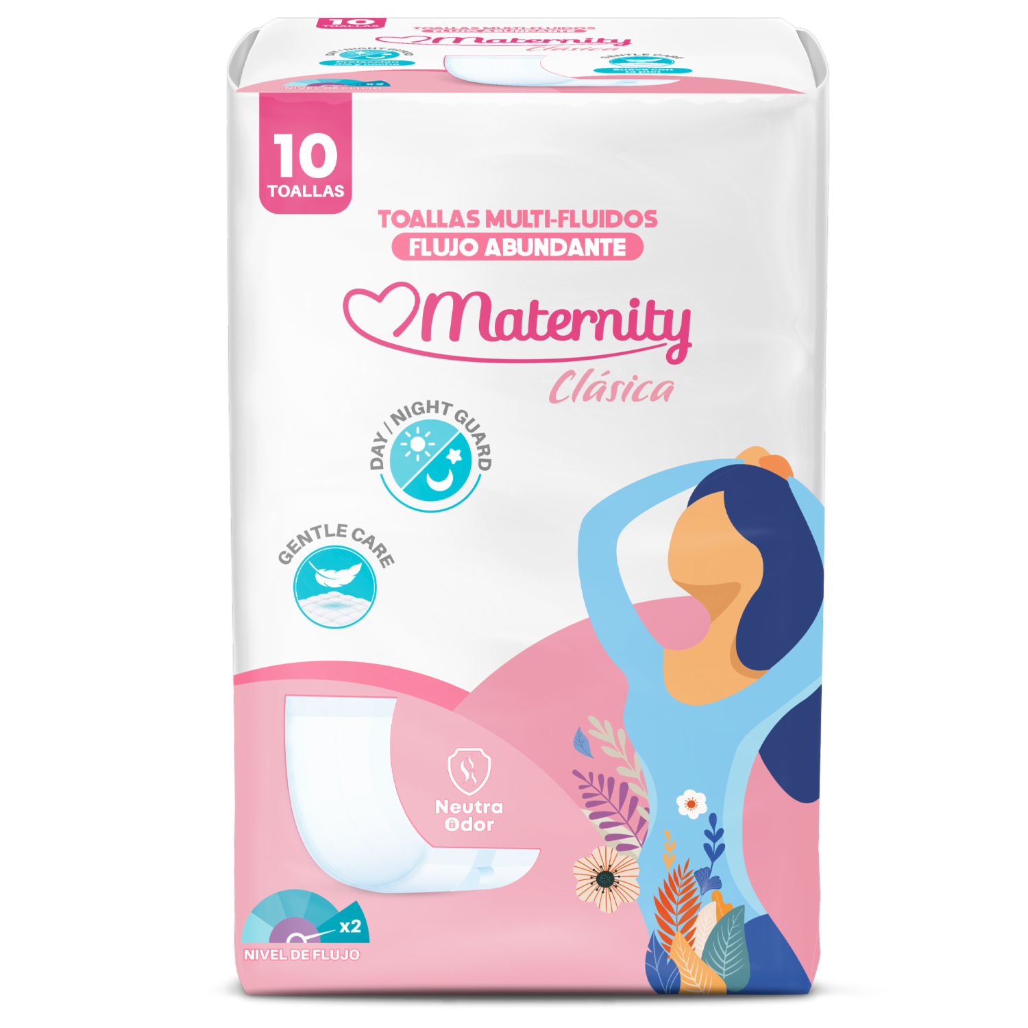 Toalla Multifluido Maxi Auto Adhesibles MATERNITY X 10 Uds