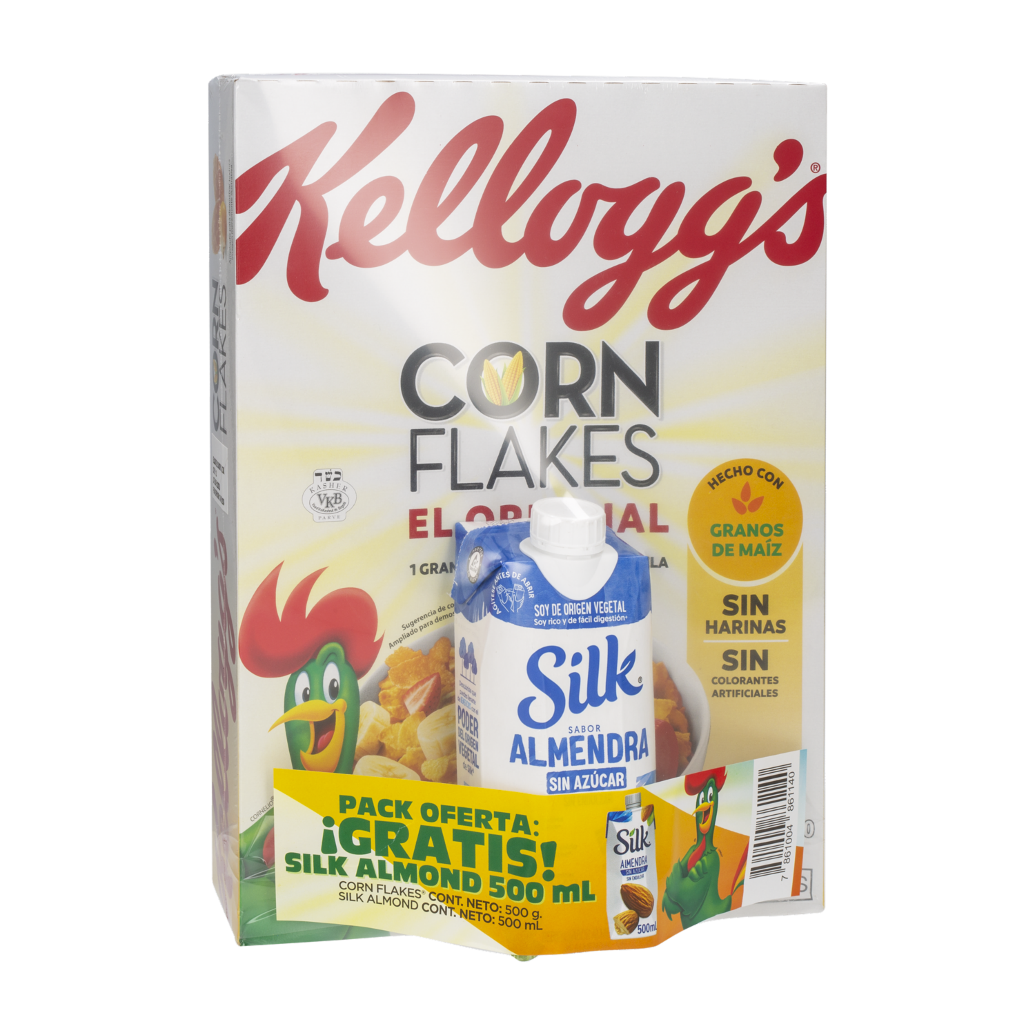 Cereal Corn Flakes+Leche Silk Almond KELLOGG’S 500 G