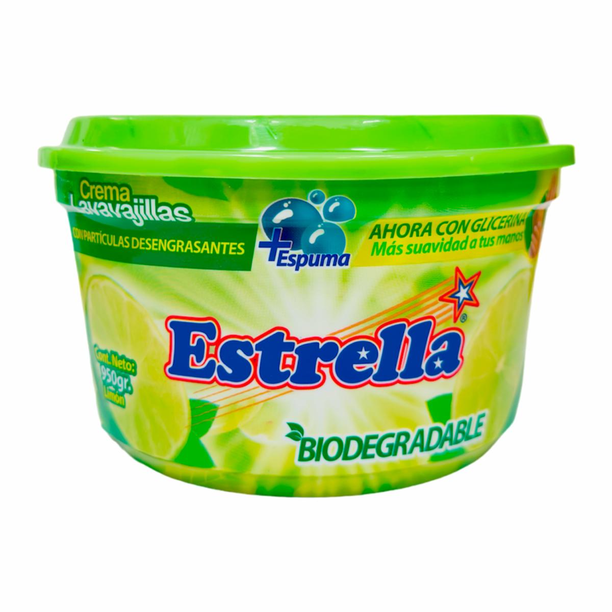 Lavavajillas En Crema Aroma Limón Elimina La Grasa ESTRELLA 950 G