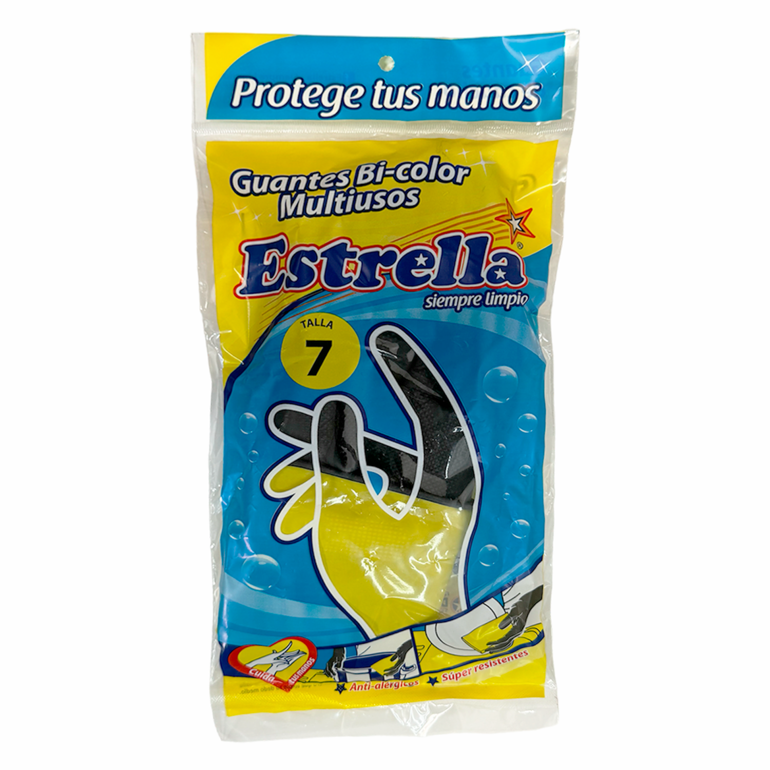 Guantes De Nitrilo Multiusos Bicolor ESTRELLA Talla 7