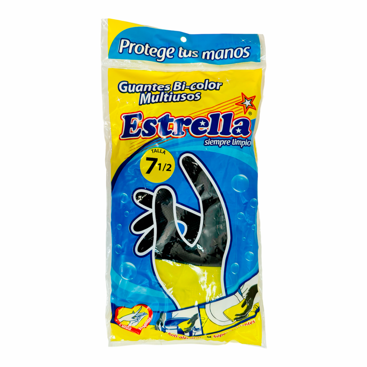 Guantes De Nitrilo Multiusos Bicolor ESTRELLA Talla 7 1/2