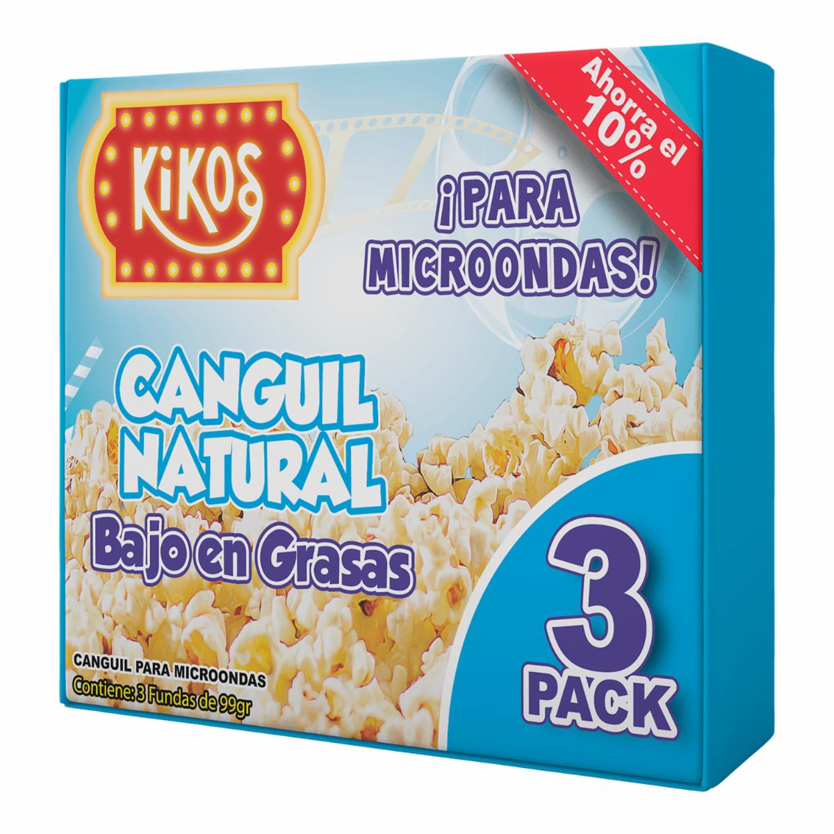 Canguil Para Microondas Bajo En Grasa KIKOS Pack X3 297 G