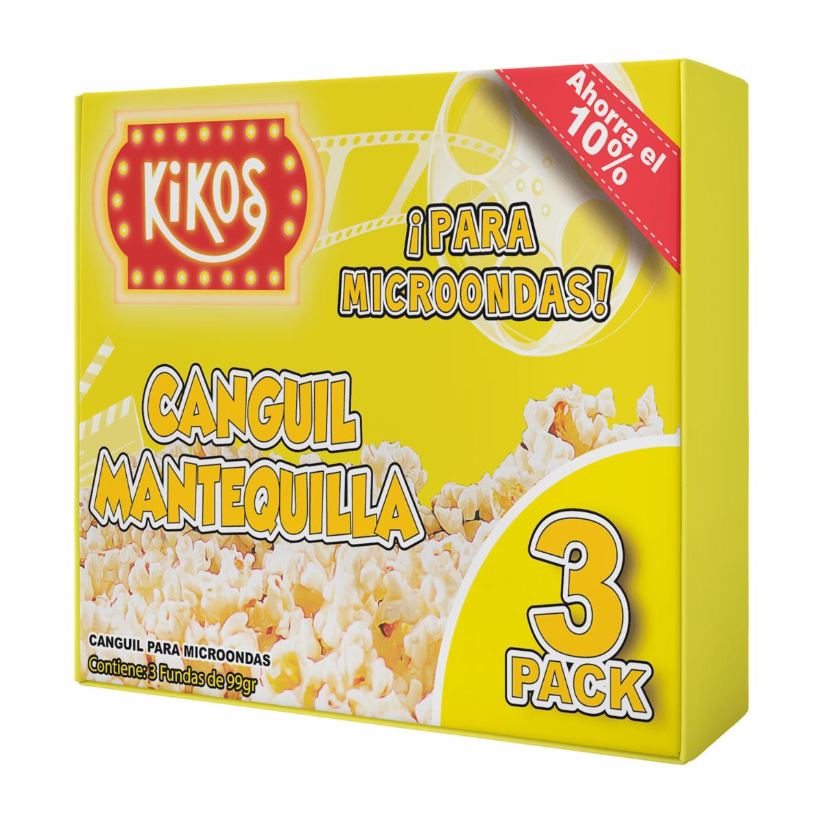 Canguil Para Microondas Con Mantequilla KIKOS Pack X3 297 G