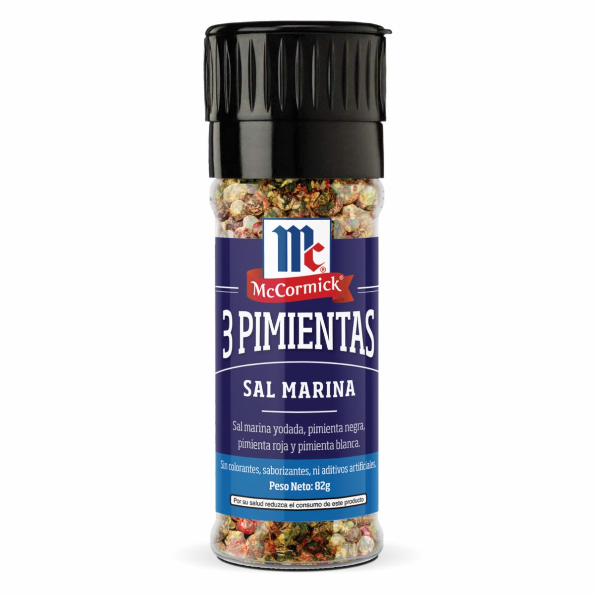 Sal Marina Tres Pimientas Molinillo MCCORMICK 82 G