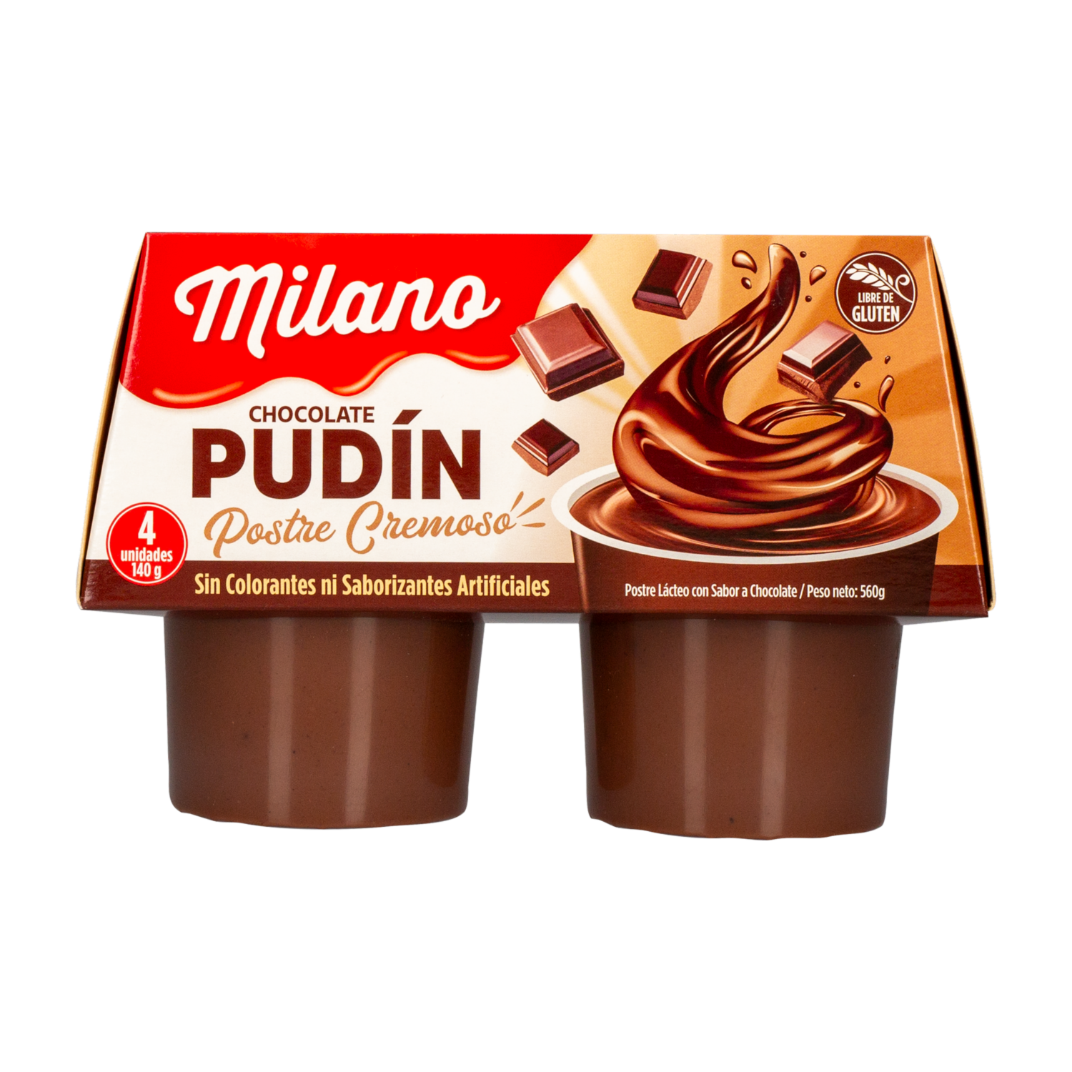 Pudín De Chocolate Cremoso MILANO 4 X 140 G
