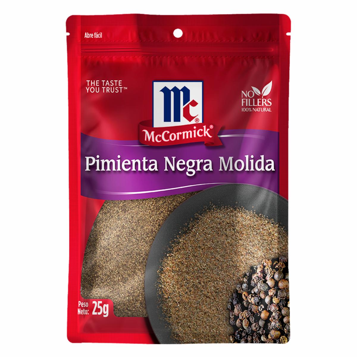 Pimienta Negra Molida En Sobre MCCORMICK 25 G