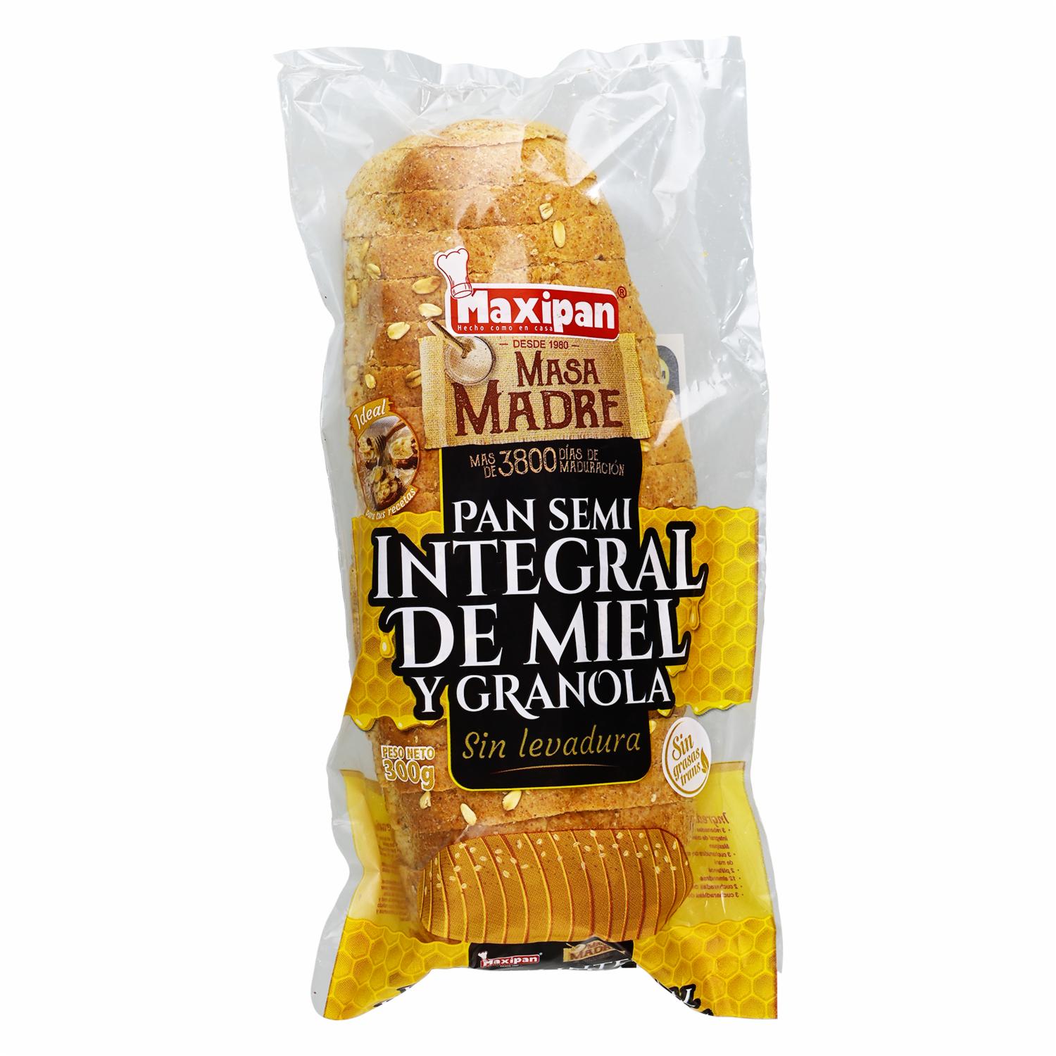 Pan De Dulce Integral Sin Levadura/Miel MAXIPAN 300 G
