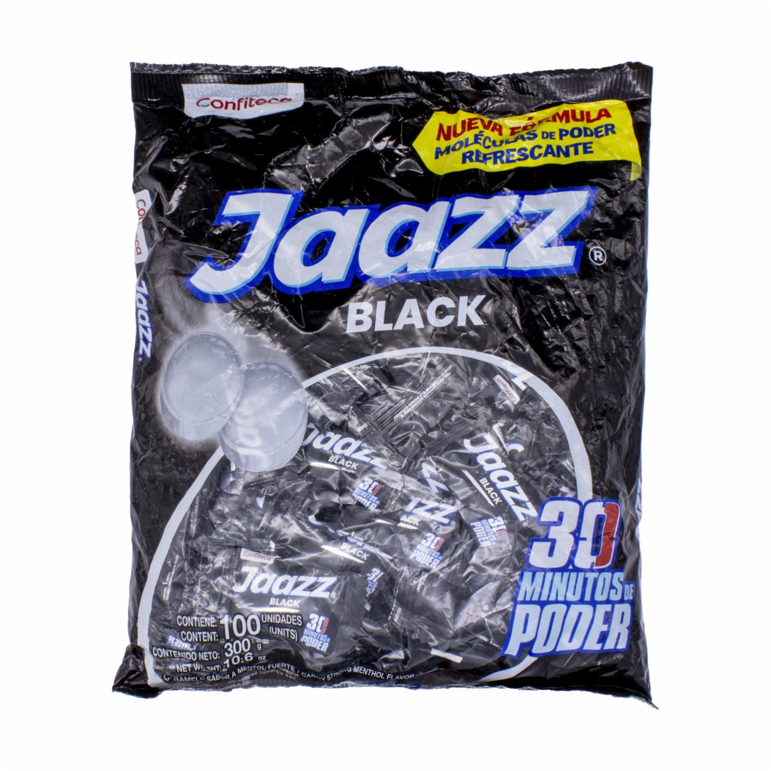 Caramelo Black Sabor A Mentol Fuerte JAAZZ 300 G