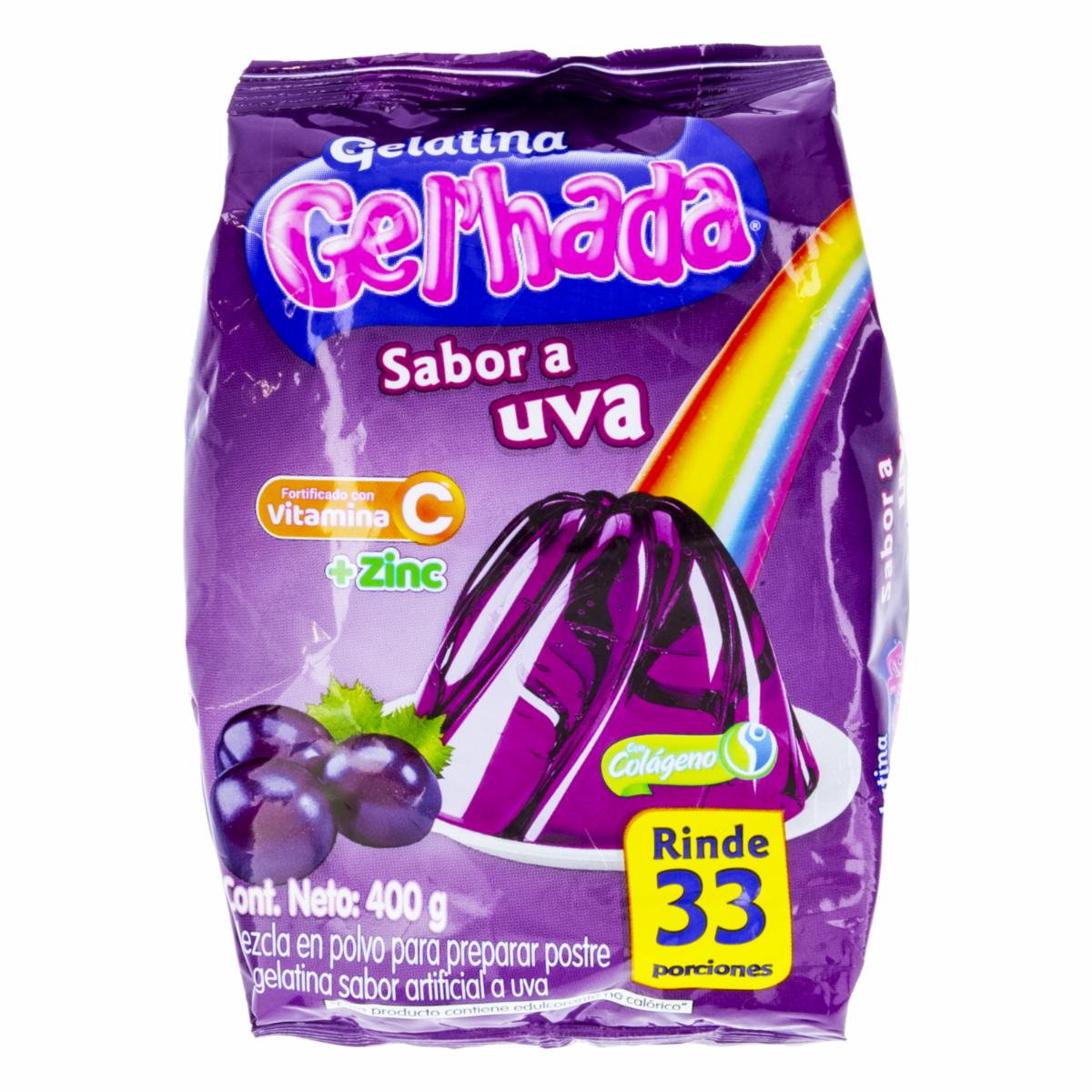 Gelatina En Polvo Sabor A Uva GEL’HADA 400 G