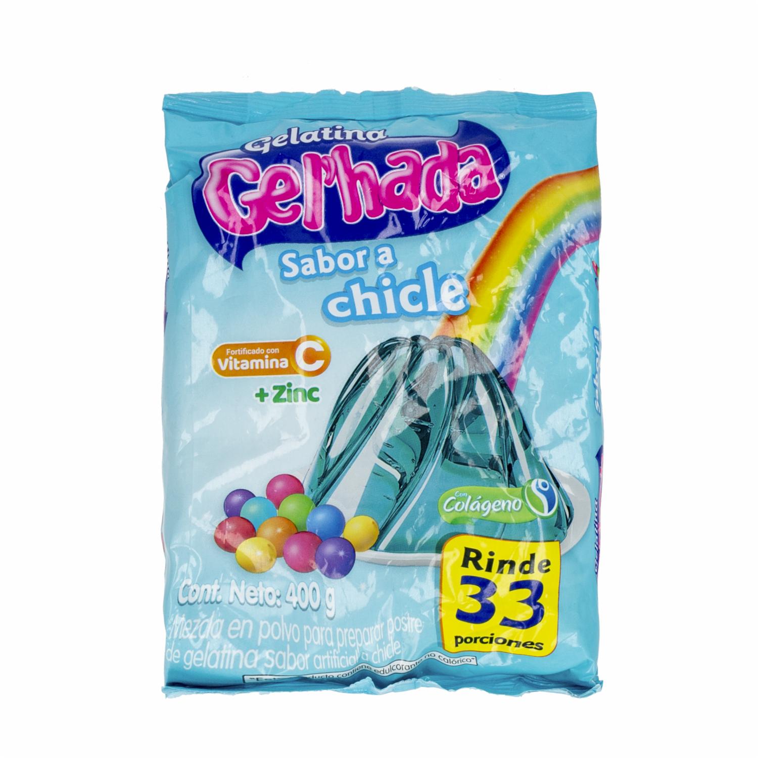 Gelatina En Polvo Sabor A Chicle GEL’HADA 400 G