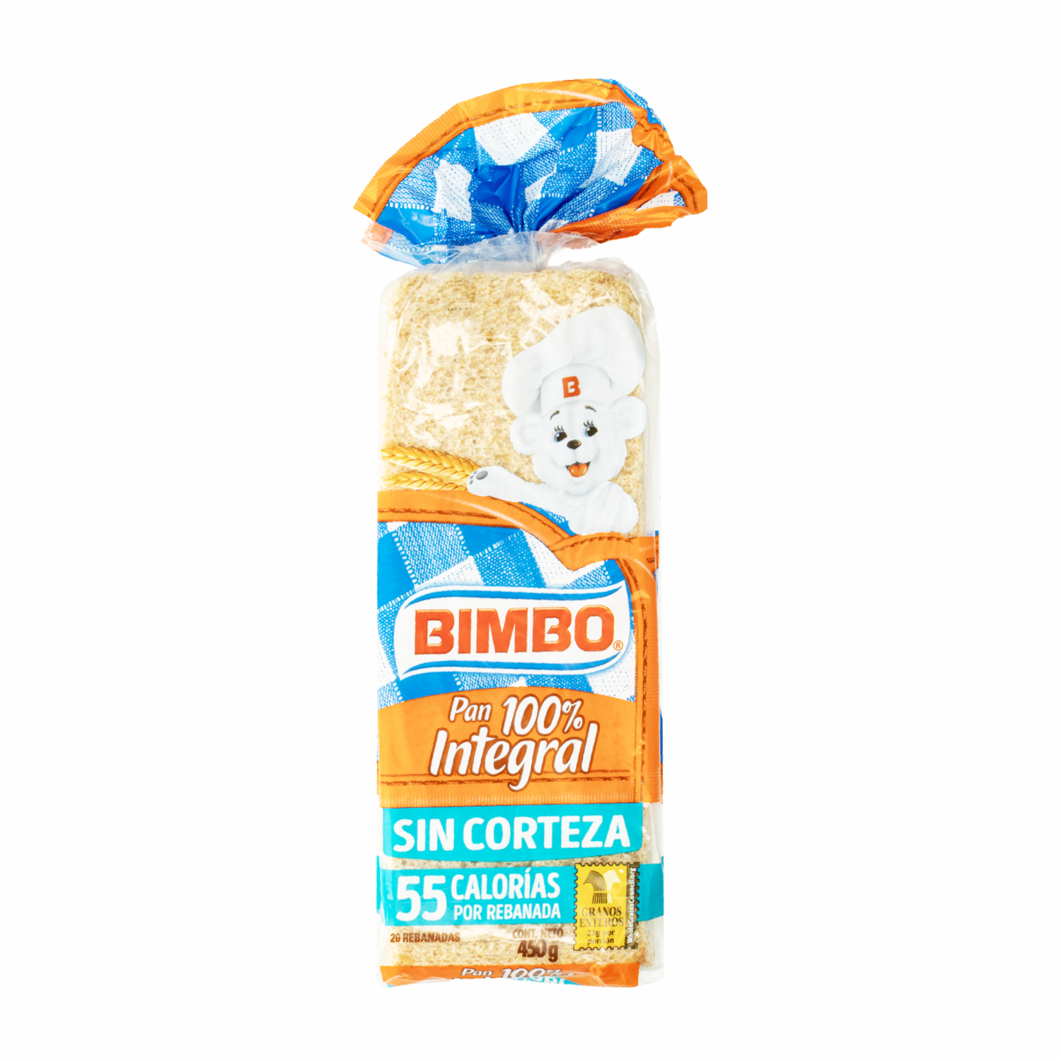 Pan Integral Sin Corteza BIMBO 450 G
