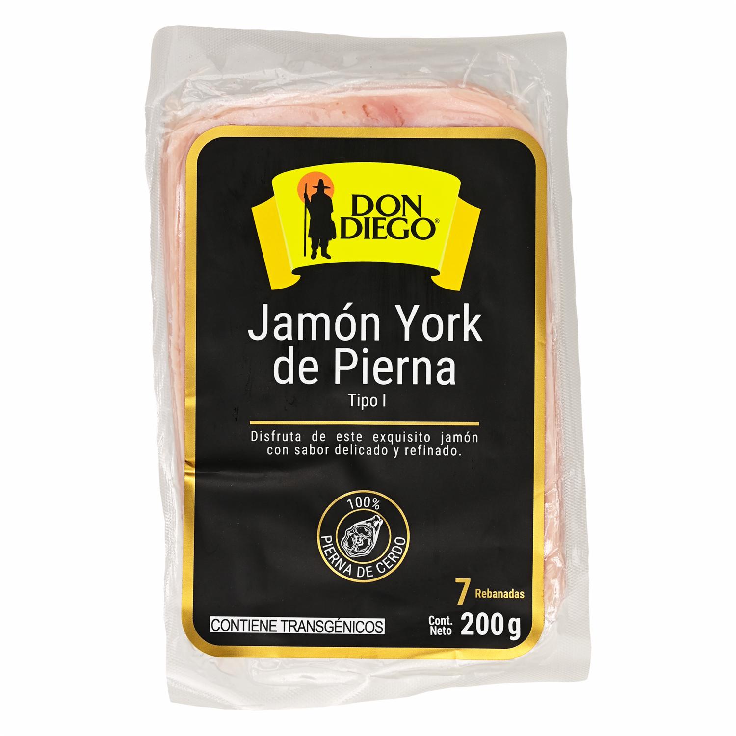 Jamón York De Pierna Tipo I DON DIEGO 200 G