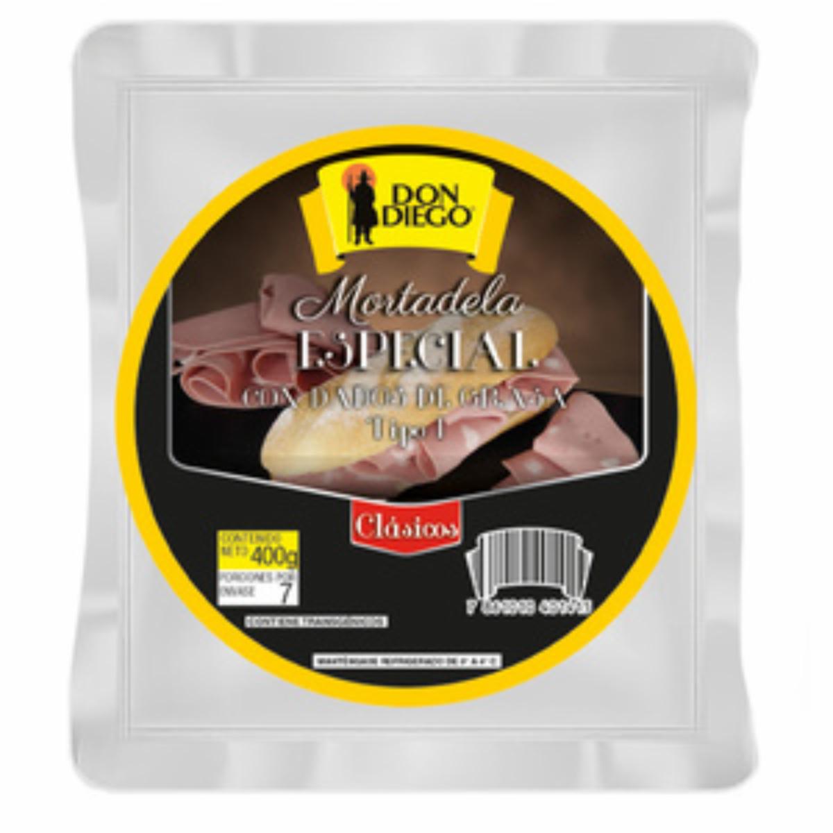 Mortadela Sanduchera Con Dados De Grasa DON DIEGO 400 G