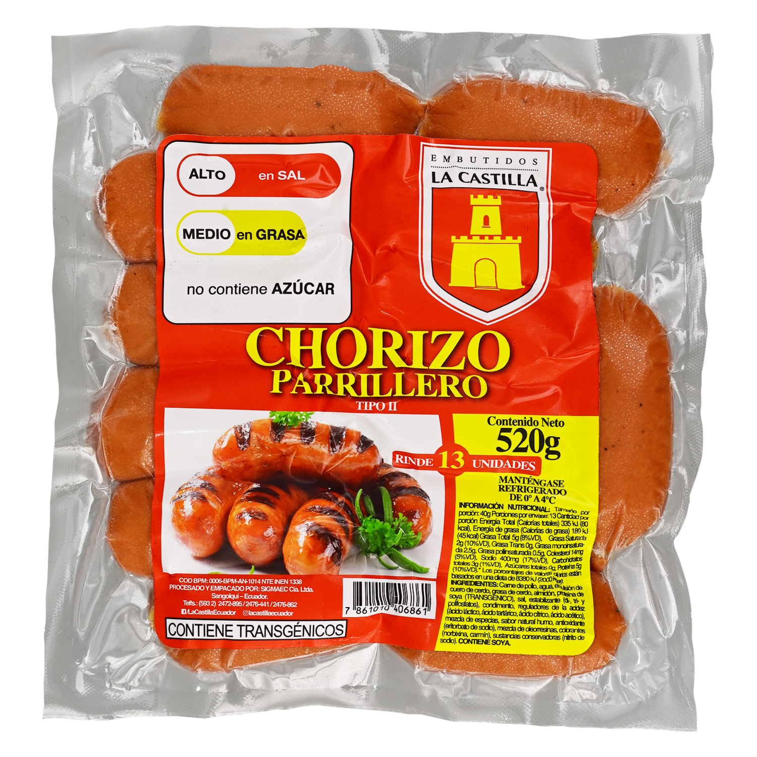 Chorizo Parrillero LA CASTILLA 520g