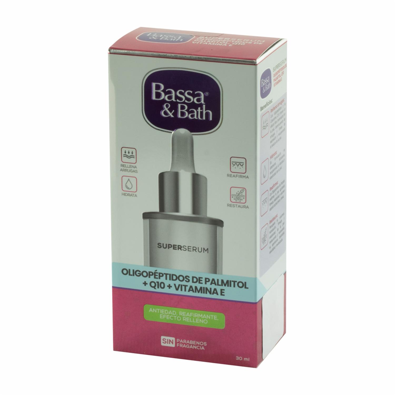 Sérum Facial Súper Oligope + Palmitol + Q10 Y Vitamina E BASSA & BATH 30 Ml