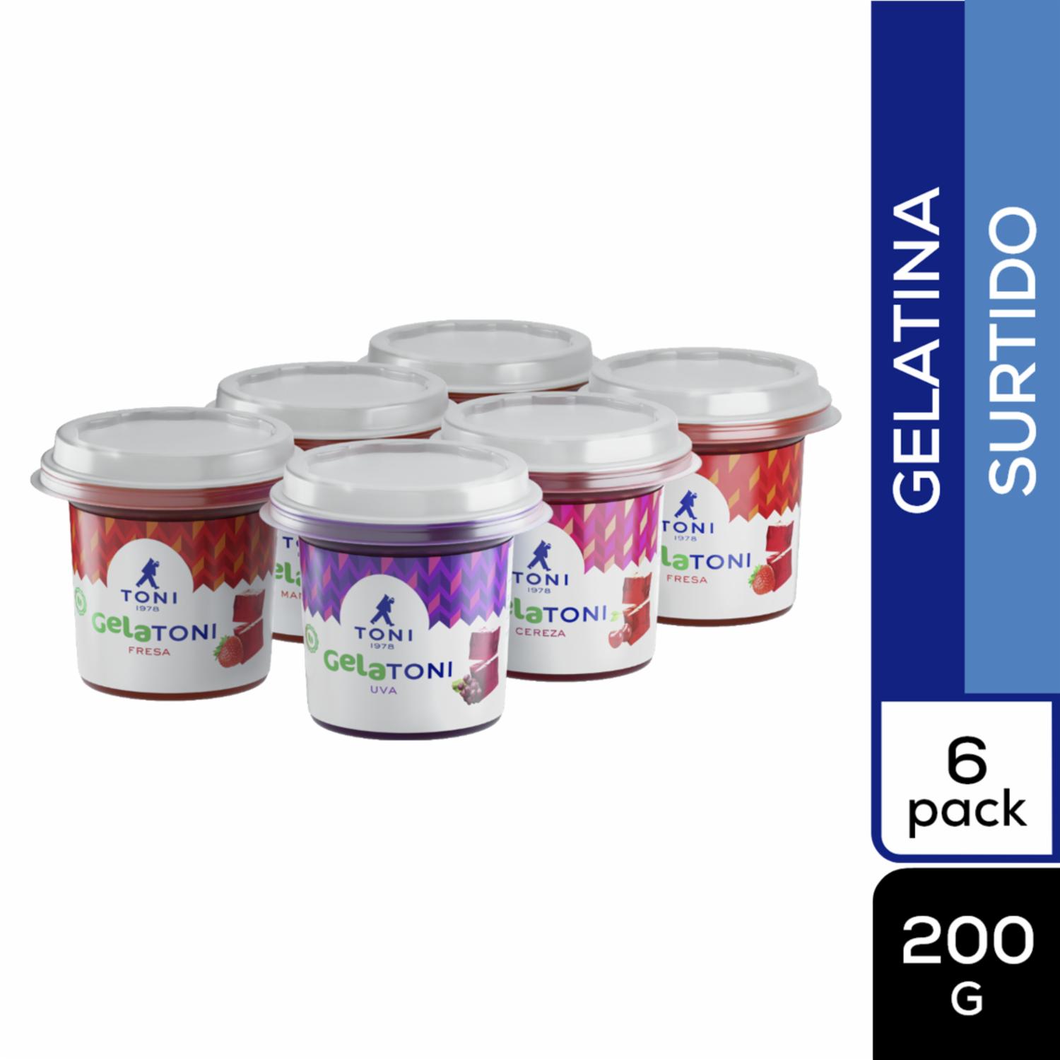 Gelatina De Sabores 6Pack TONI 6 X 200 g