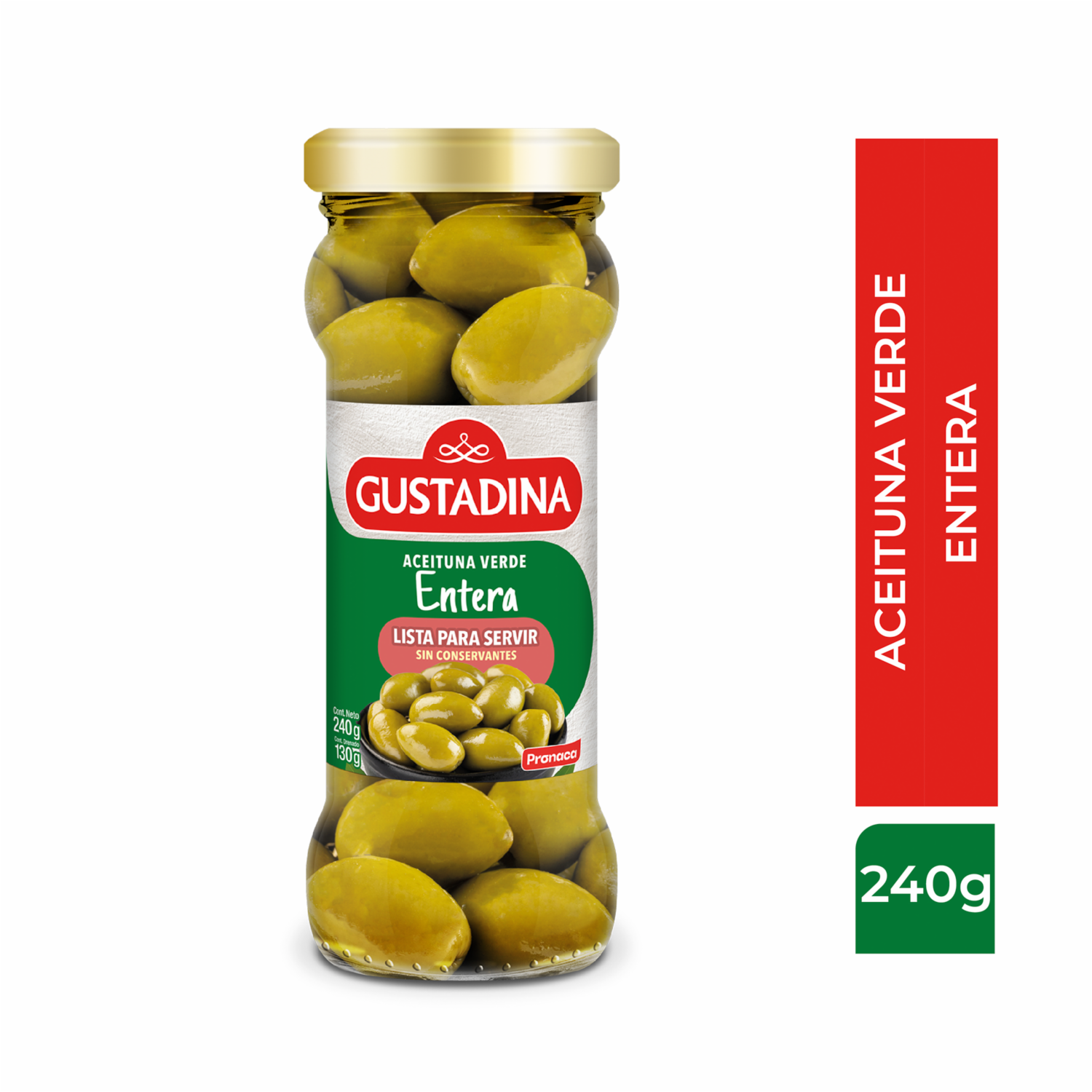 Aceitunas Verde Entera GUSTADINA 240 G