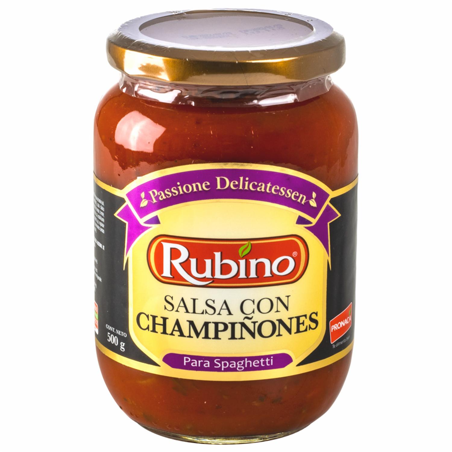 Salsa De Spaguetti Con Champiñón RUBINO 500 G