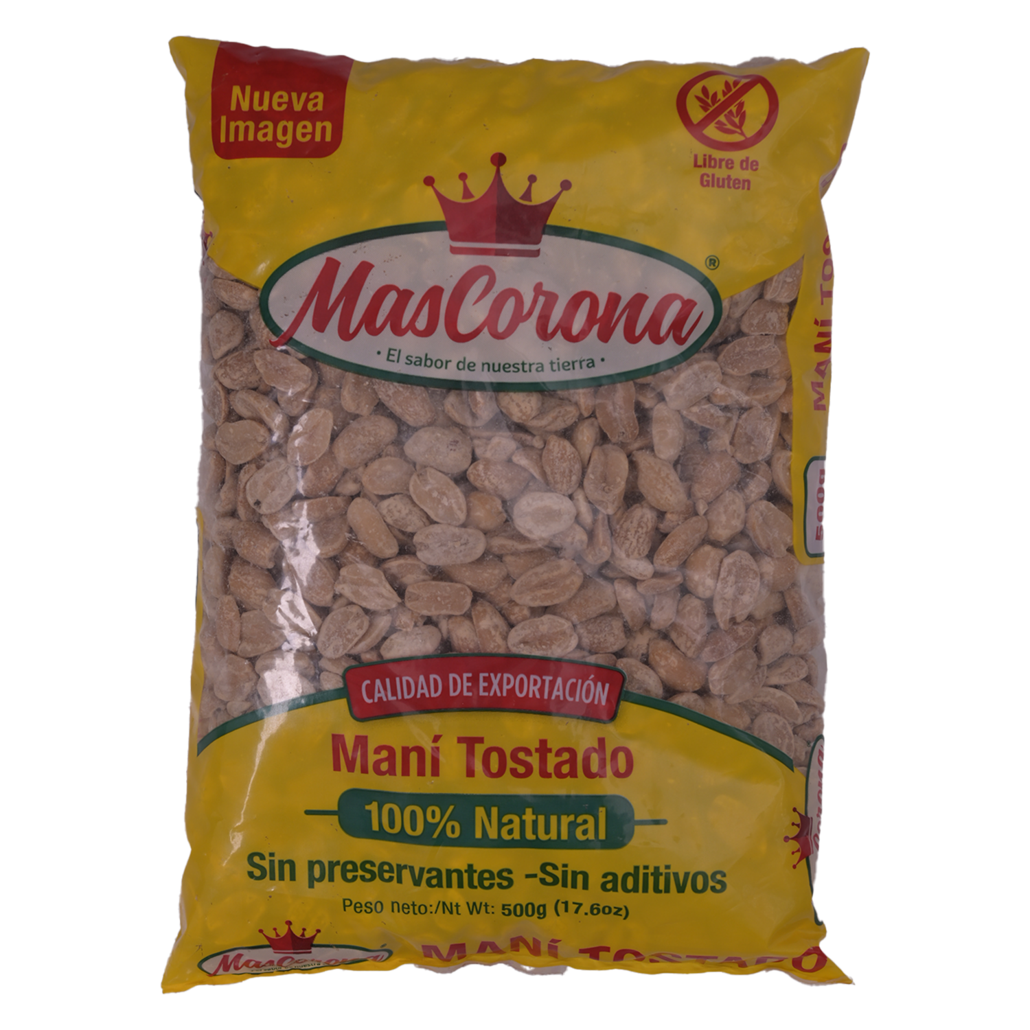 Maní Tostado Sin Gluten MAS CORONA 500 G