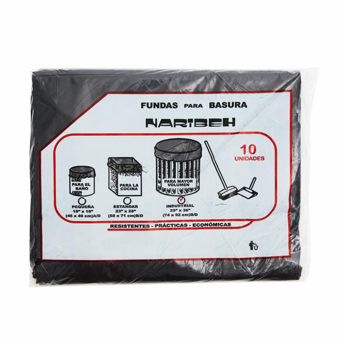 Fundas Para Basura Industriales Negras 29 X 36 Cm NARIBEH 10 Uds