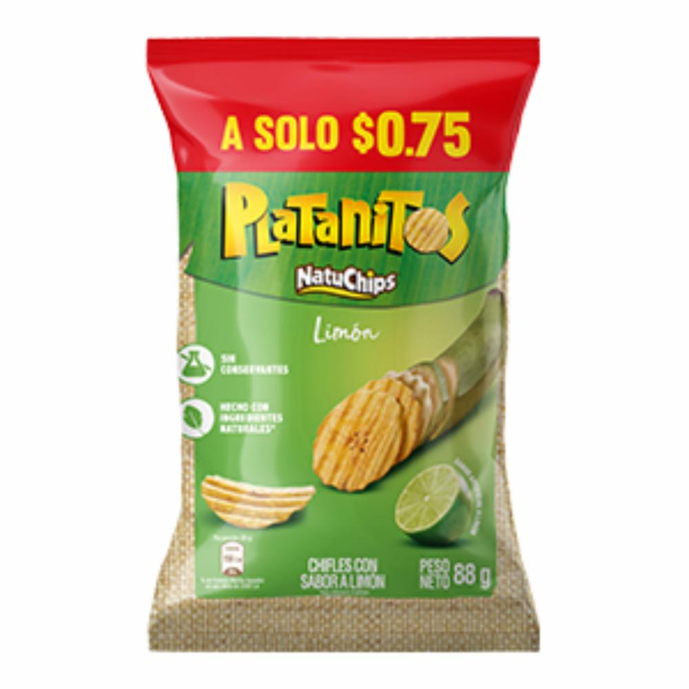 Bocaditos De Plátano Sabor A Limón PLATANITOS 88 G