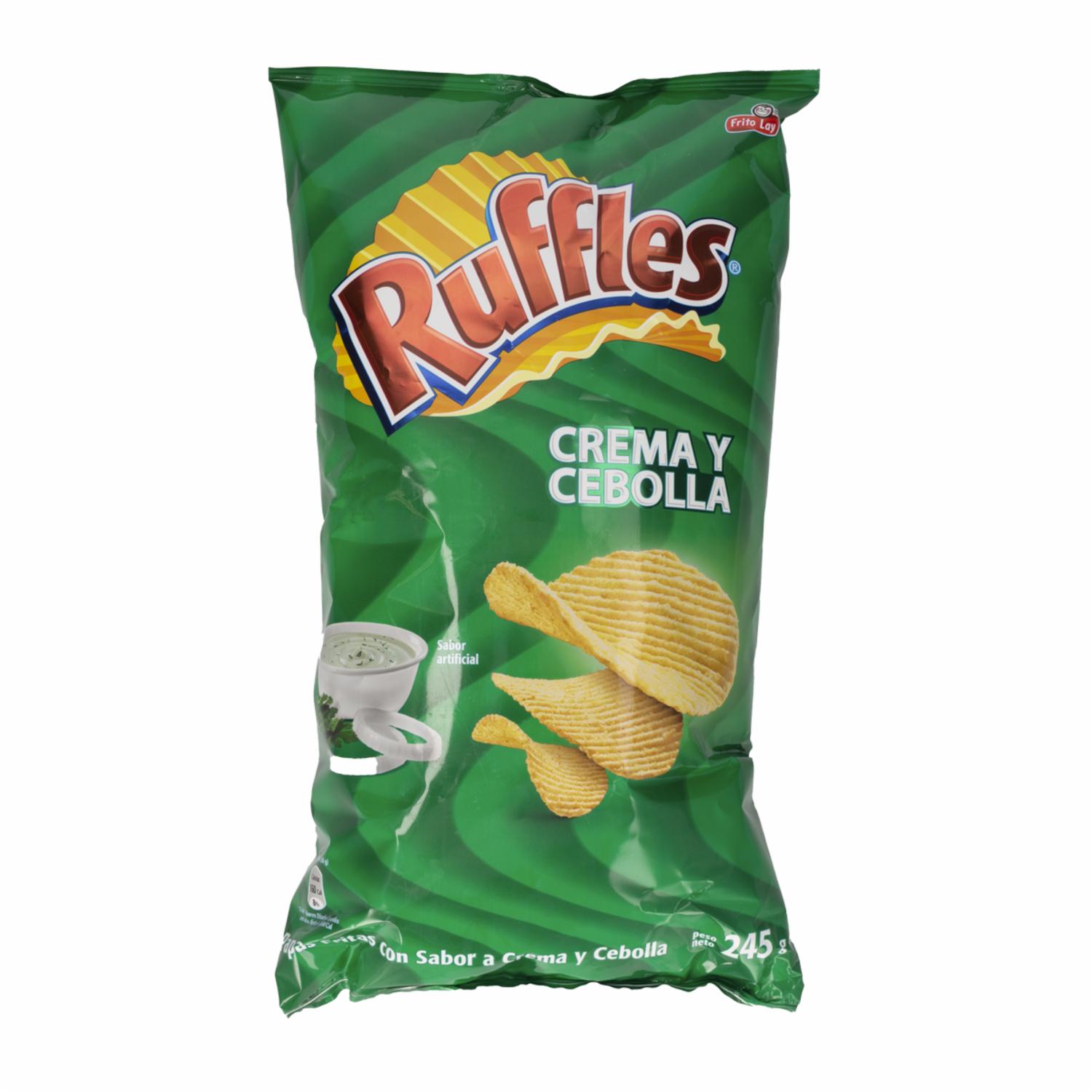 Papas Fritas Con Crema Y Cebolla RUFFLES 245 g