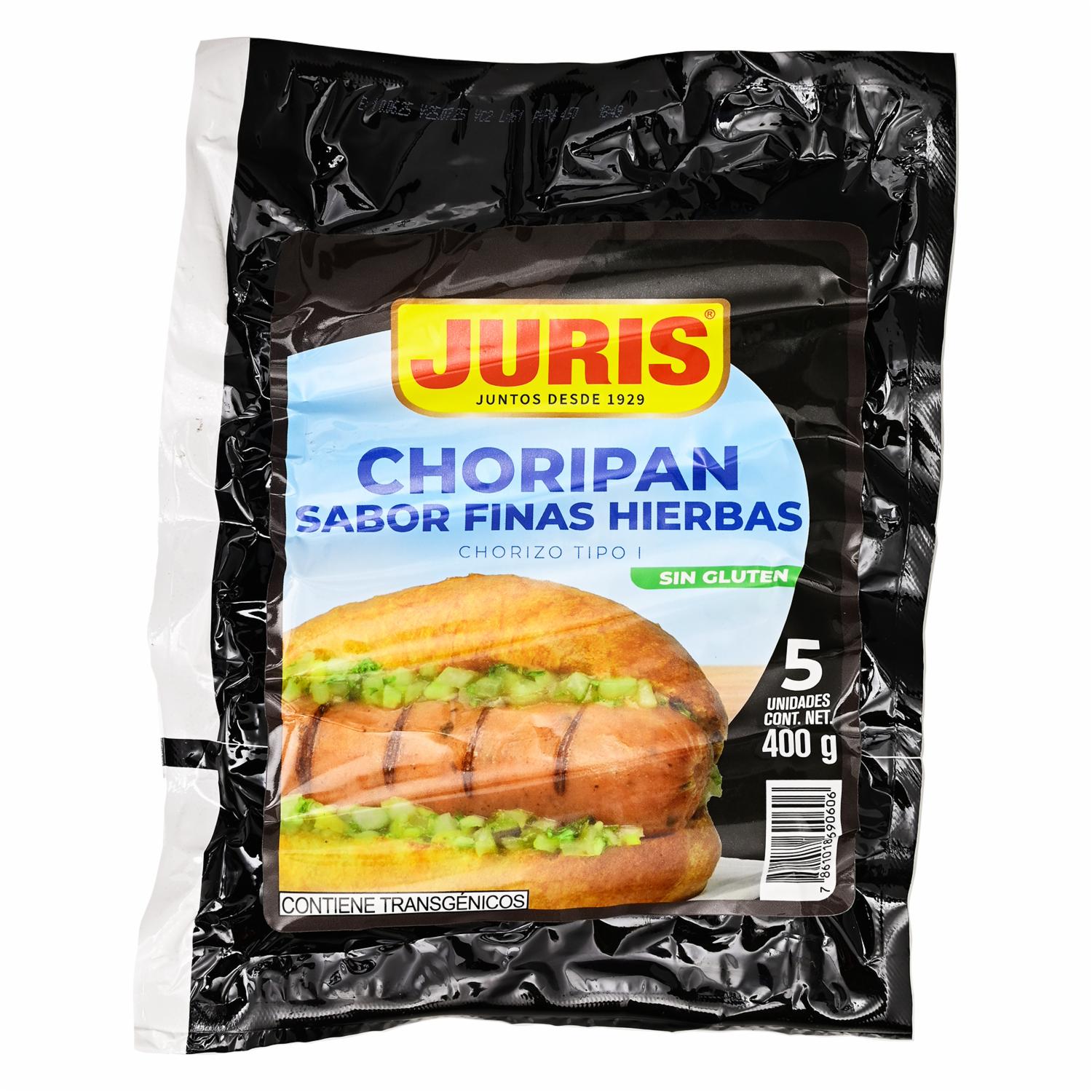 Chorizo Para Choripán Finas Hierbas Tipo I. JURIS 400 G