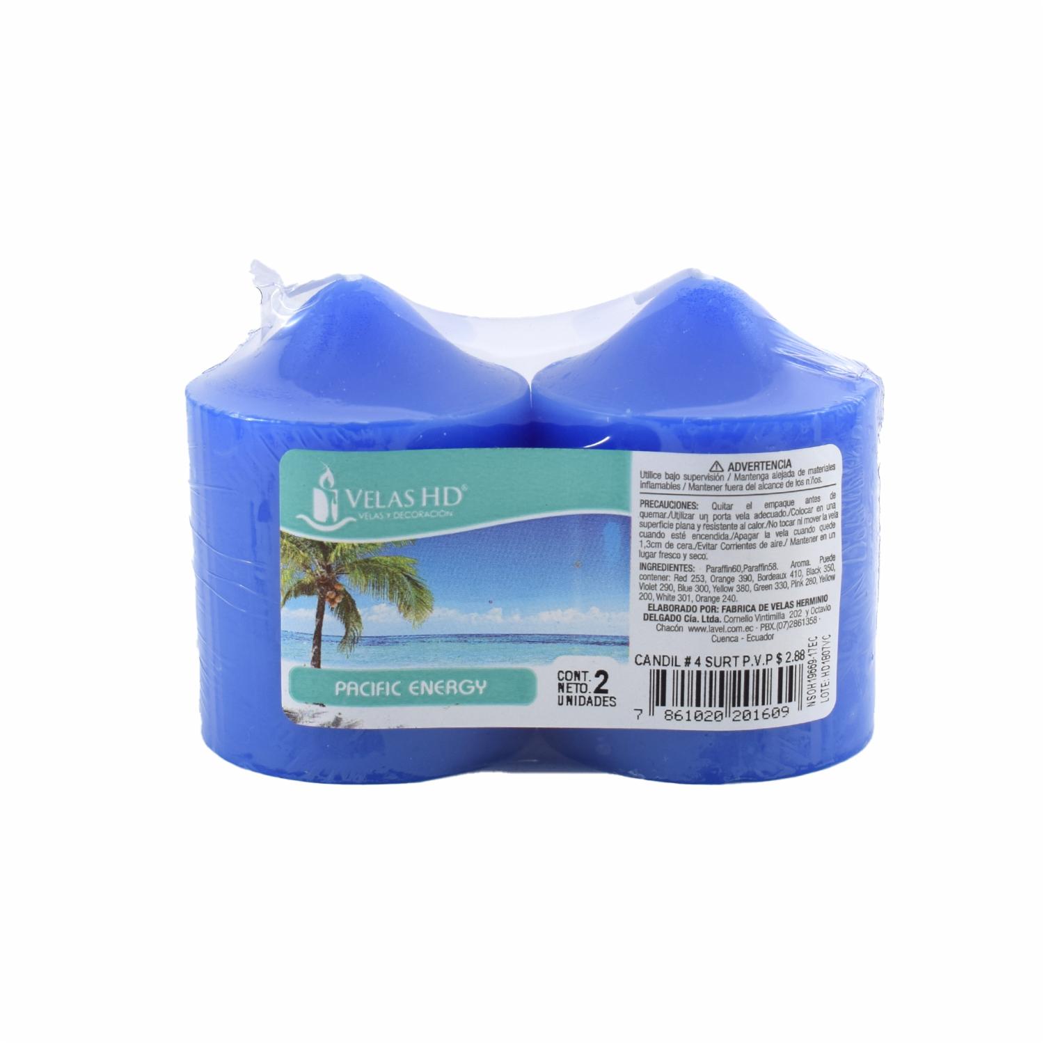 Vela Candil Colores Surtidos VELAS HD X 2 Unidades