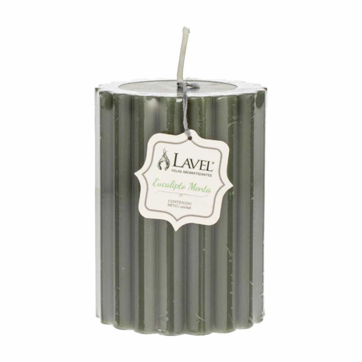 Vela Decorativa Pilar Redonda Color Verde LAVEL 10 X 7 Cm