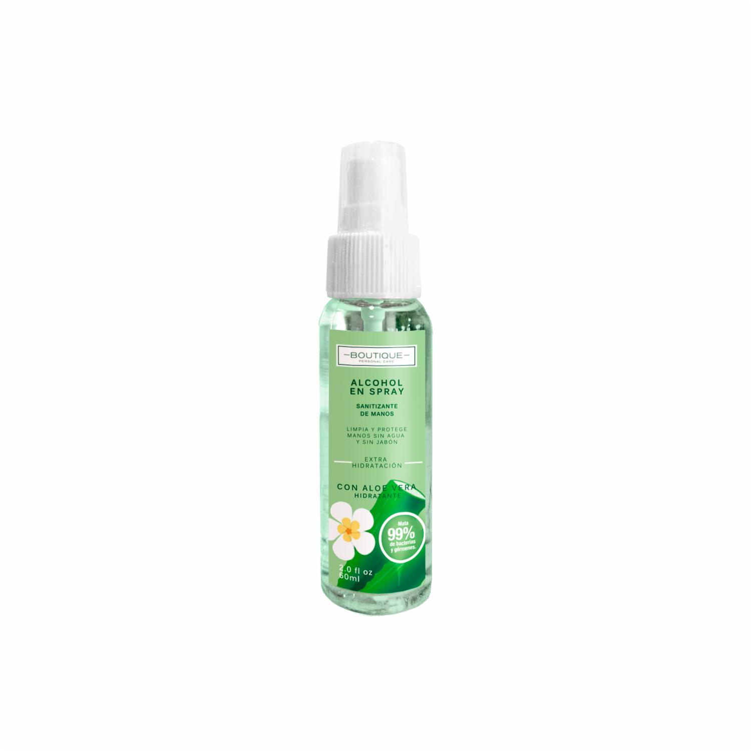 Alcohol Sanitizante Hidratante Con Aloe Vera BOUTIQUE 60 Ml