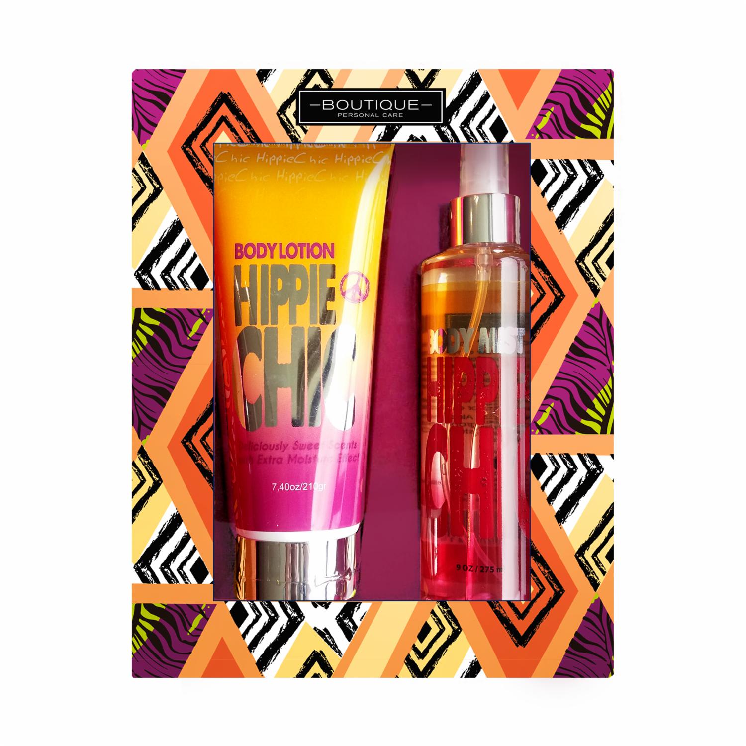 Set Para Dama Hippie Chick Body Lotion+Body Mist BOUTIQUE Estuche Tipo Regalo