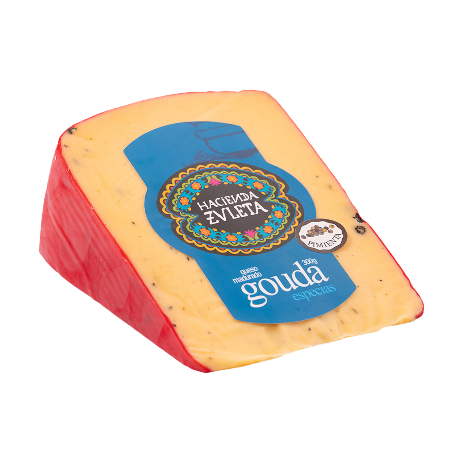 Queso Madurado Gouda Especies Con Pimienta HACIENDA ZULETA 300 G