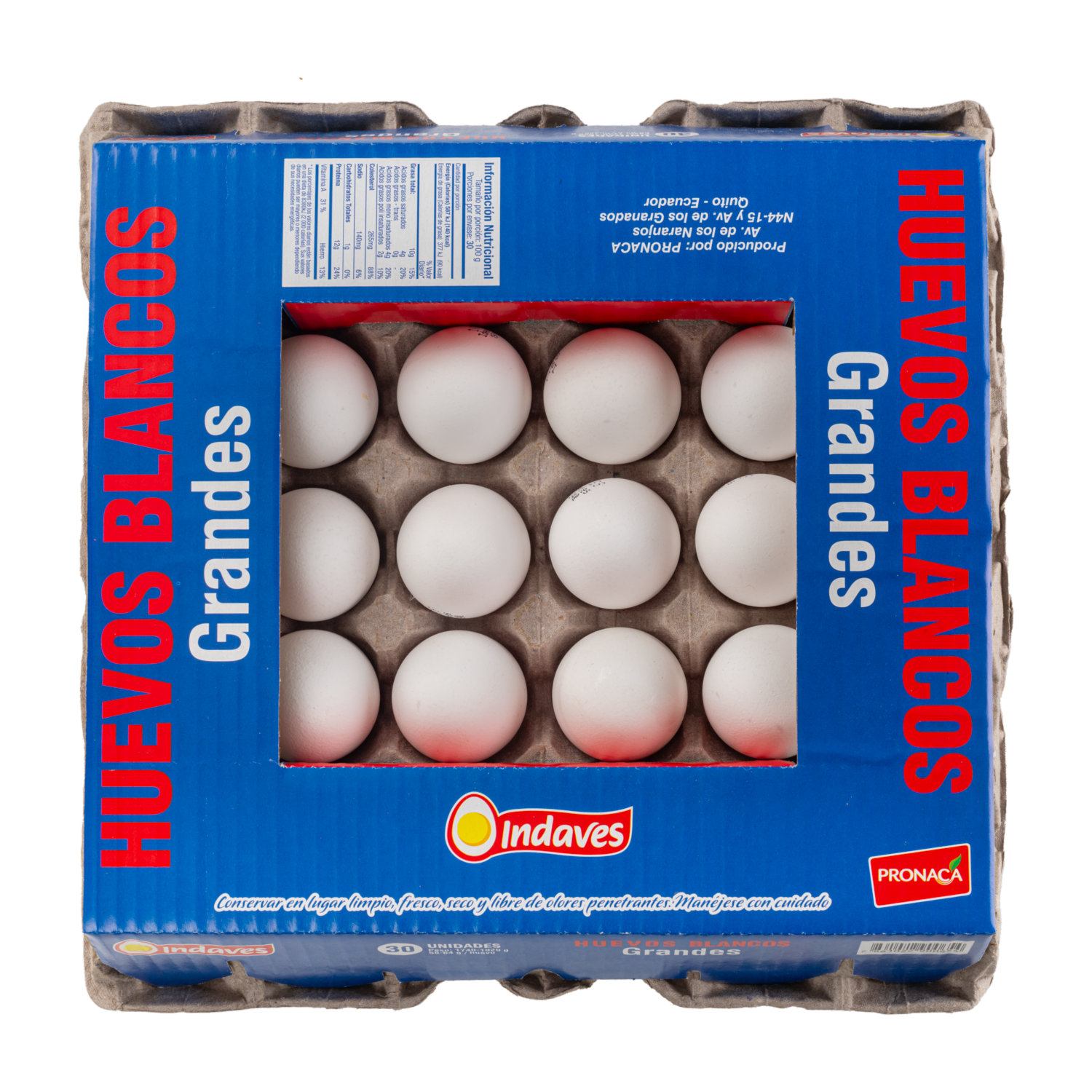 Huevos Blancos Grandes INDAVES X 30 Uds