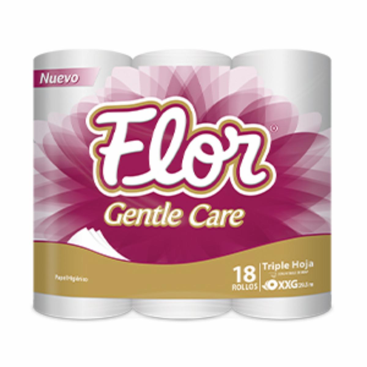Papel Higiénico Triple Hoja. FLOR 18 Rollos