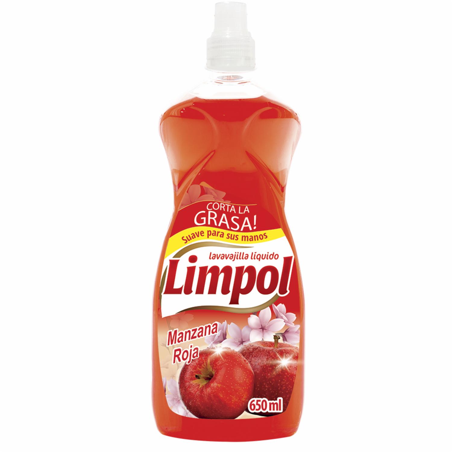 Lavavajillas Líquido Aroma Manzana Roja LIMPOL 650 Ml