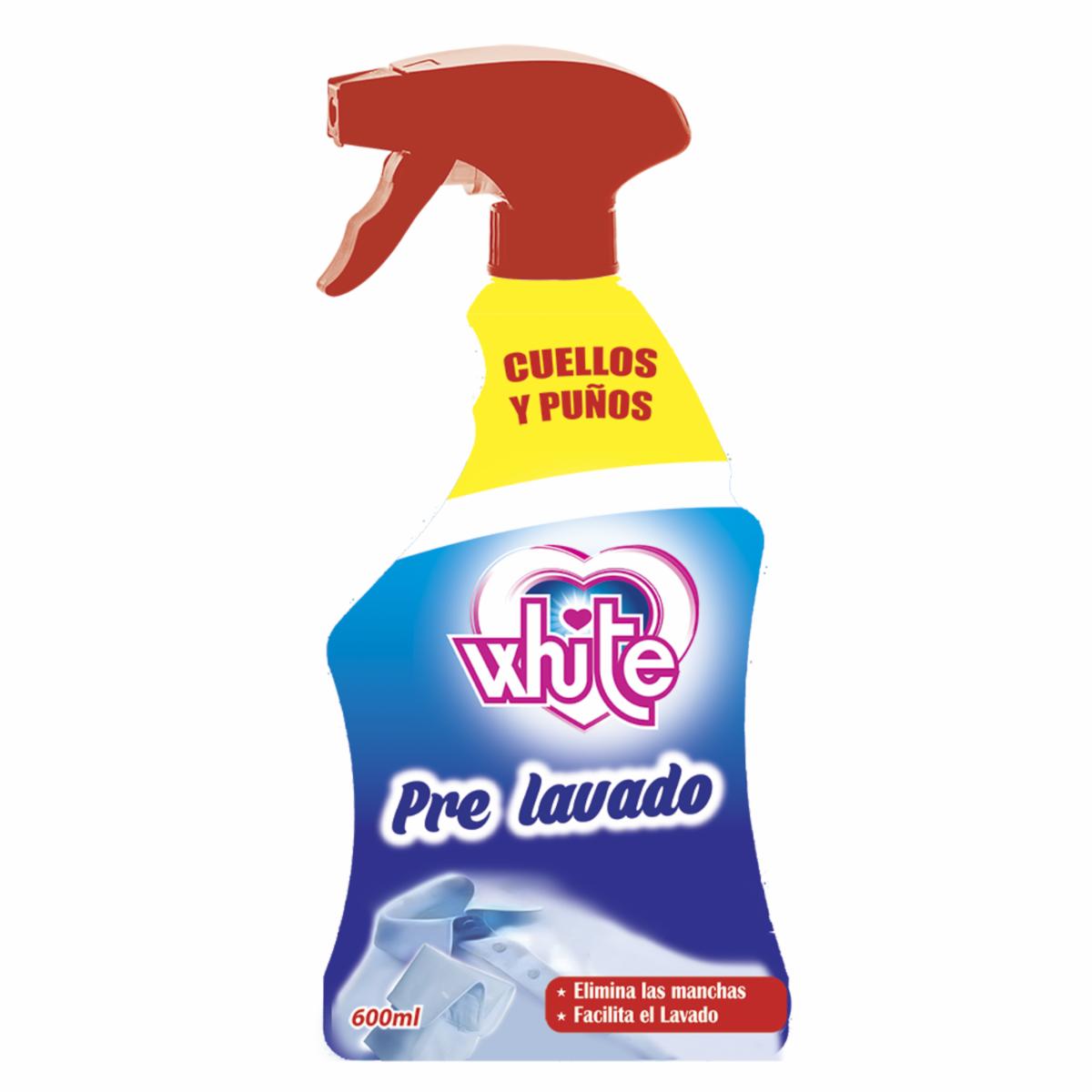 Pre Lavado Para Ropa Cuellos Y Puños Quita Manchas WHITE Spray 600 Ml