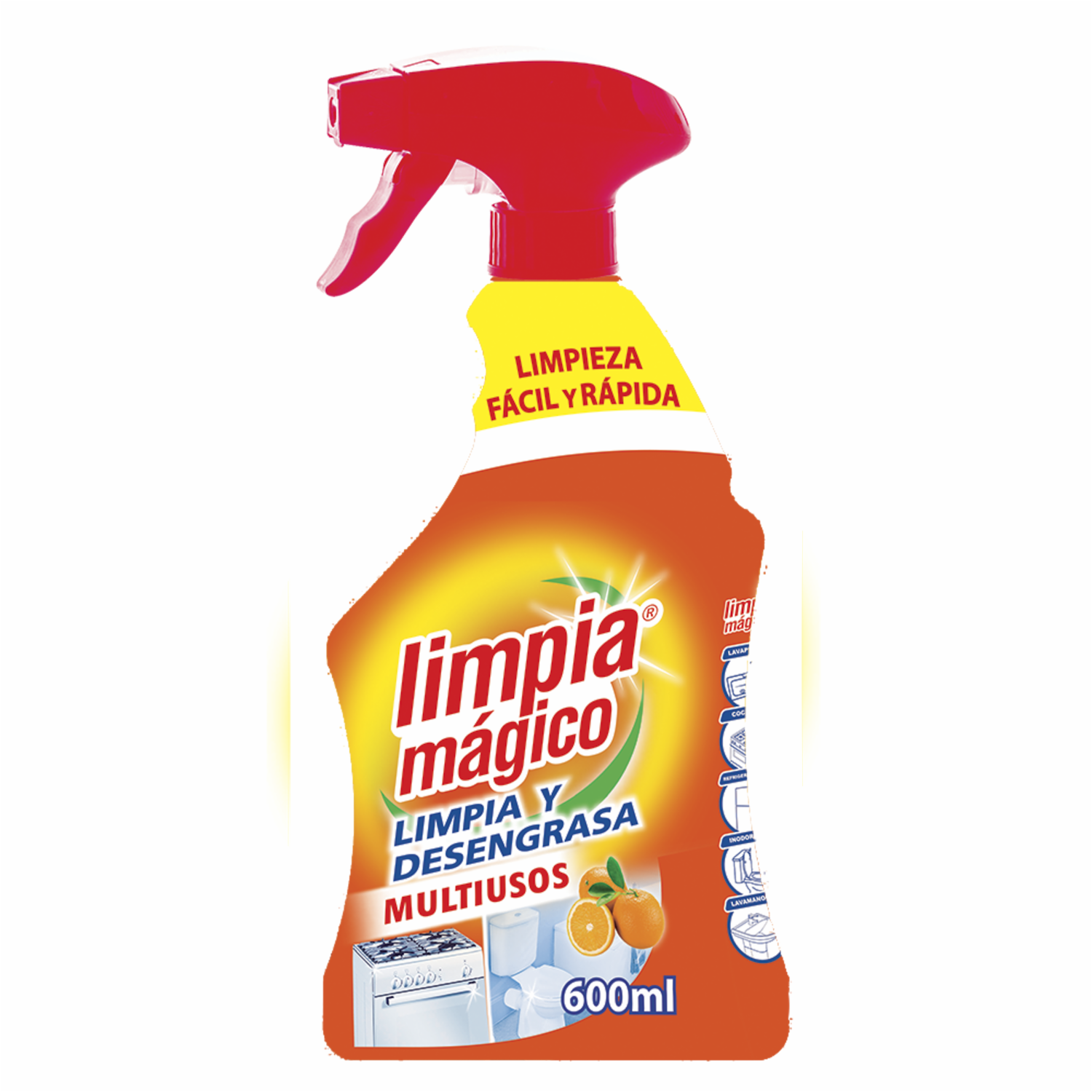 Limpiador Multiusos Y Desengrasante Aroma Naranja LIMPIA MÁGICO Spray 600 Ml
