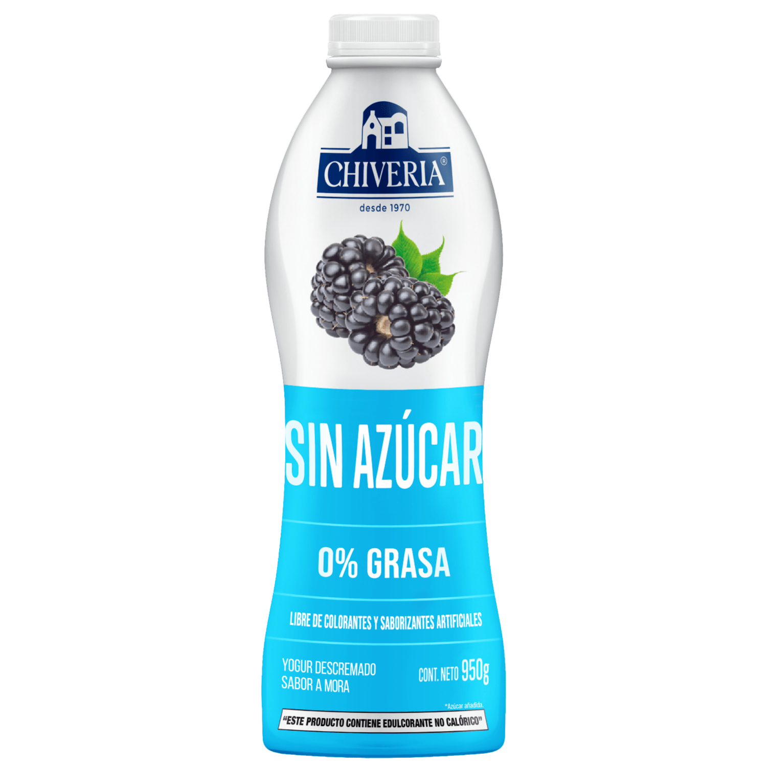 Yogur Descremado Sabor A Mora 0% Grasa CHIVERIA 950 G