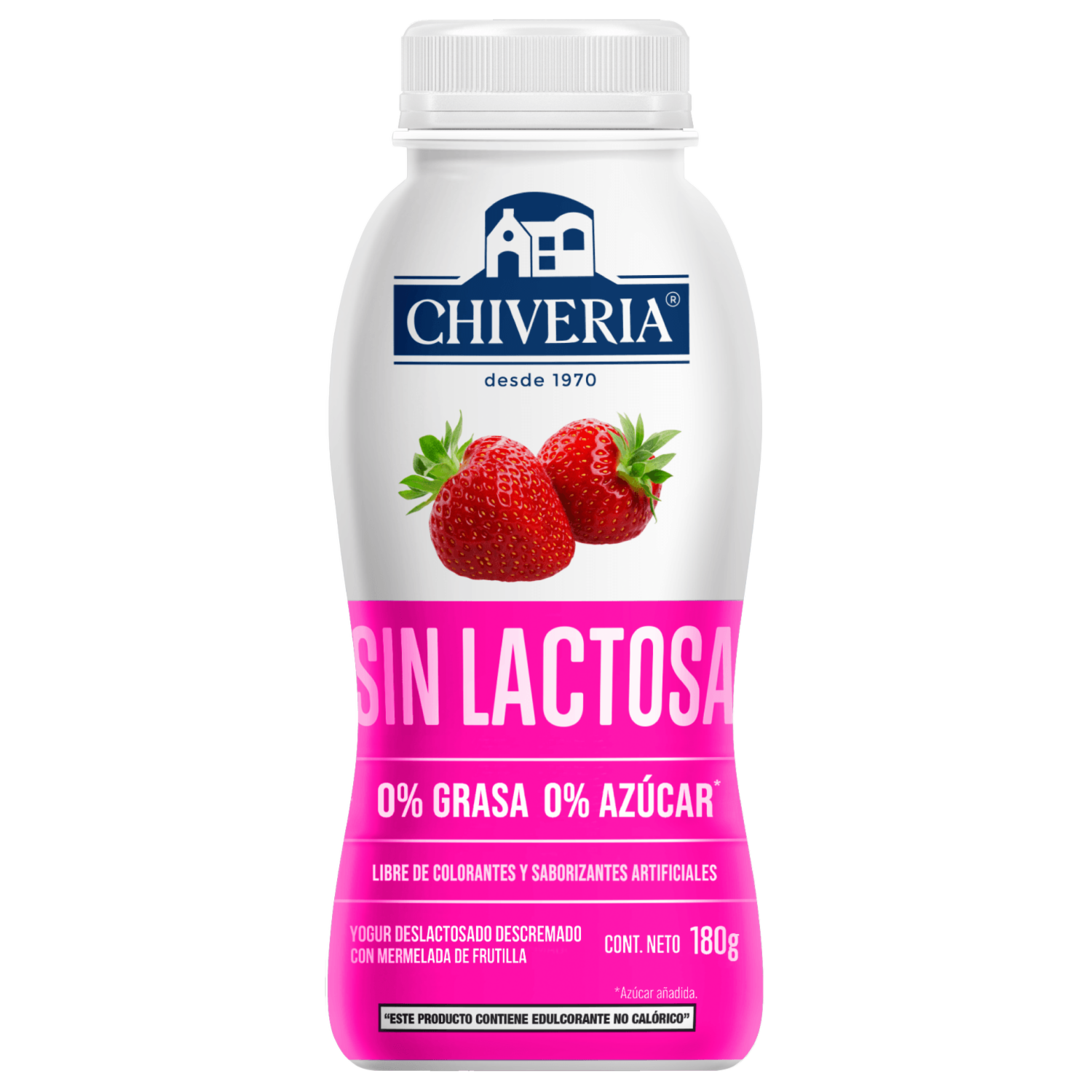 Yogur Deslactosado Descremado Con Mermelada De Frutilla CHIVERIA 180 G