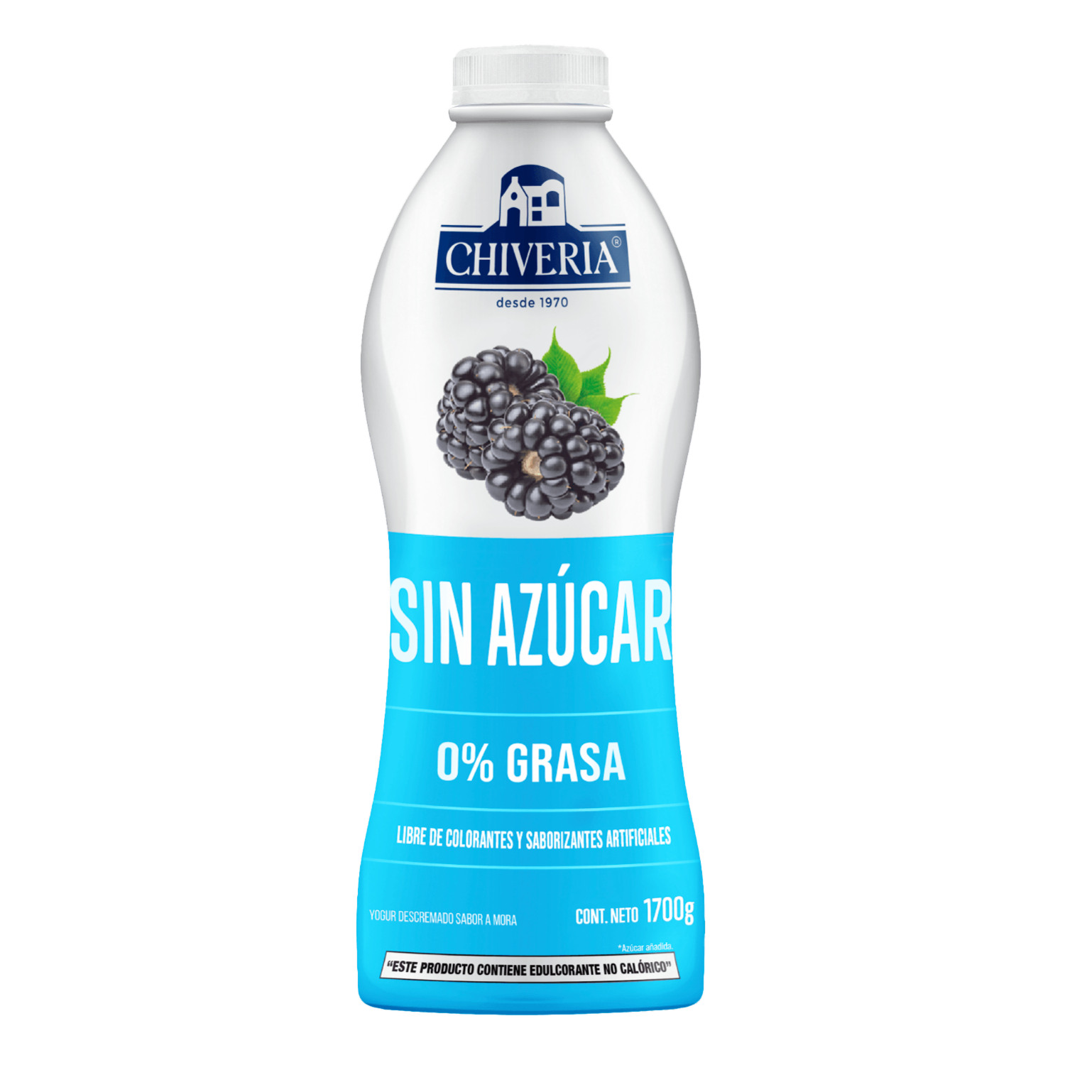 Yogur Descremado Sabor A Mora 0% Grasa CHIVERIA 1700 G