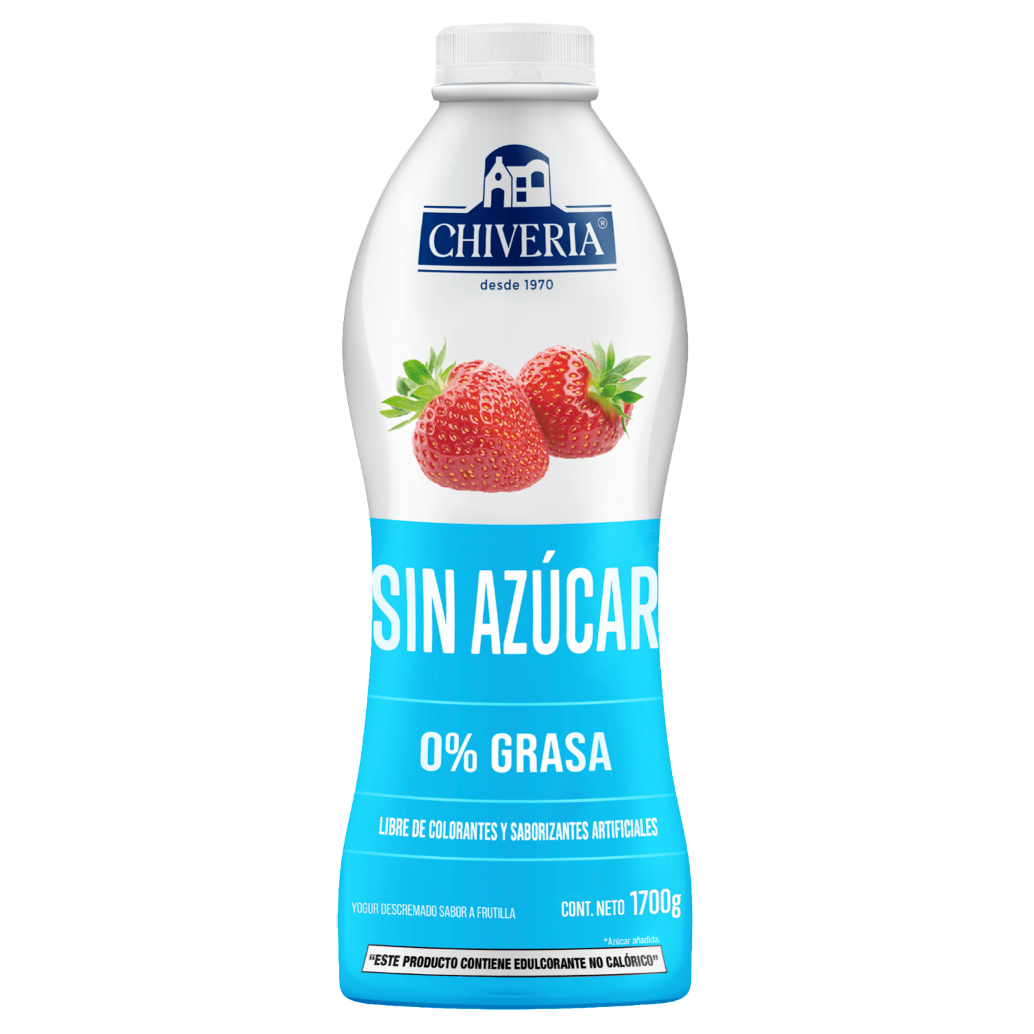 Yogur Descremado Sabor A Frutilla 0% Grasa CHIVERIA 1700 G