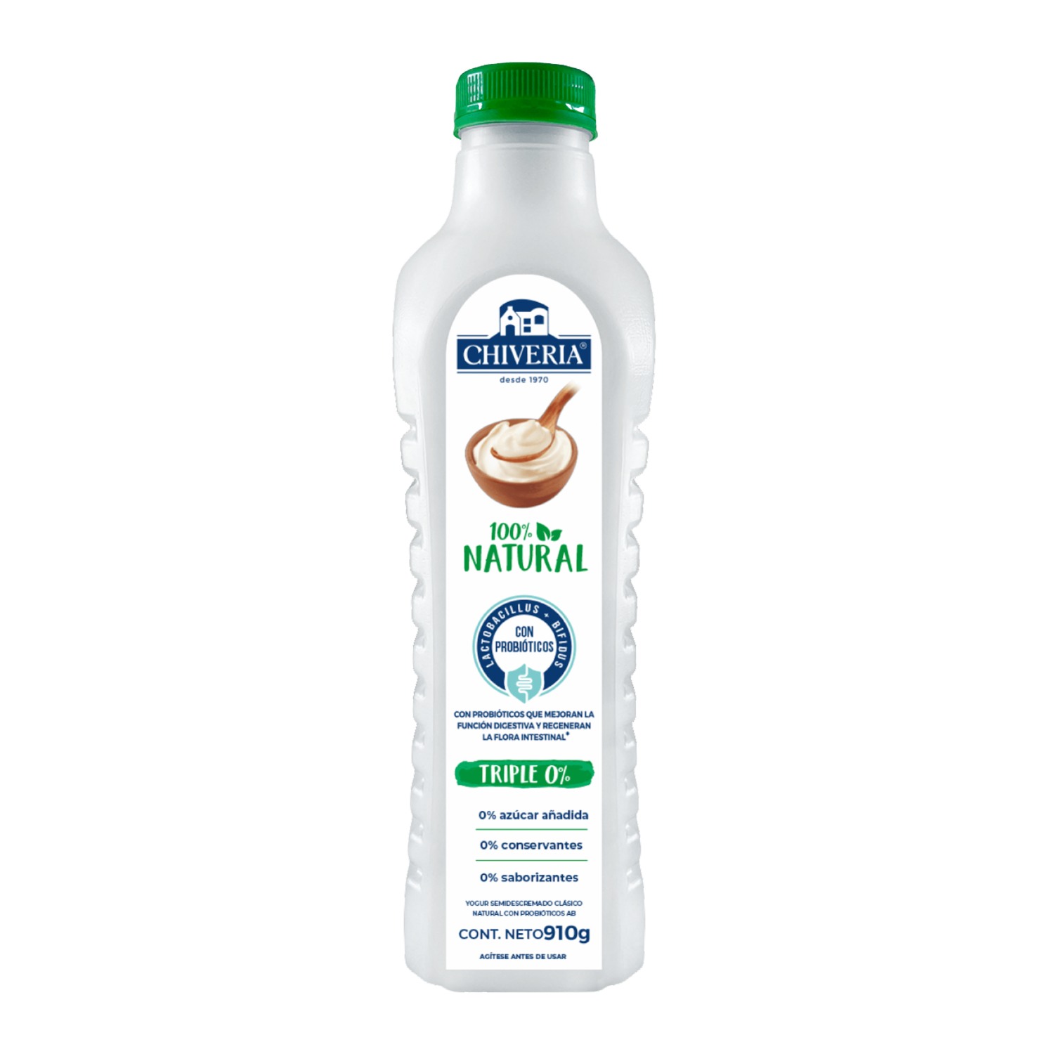 Yogur Semidescremado 100% Natural Sin Azúcar CHIVERIA 910 G