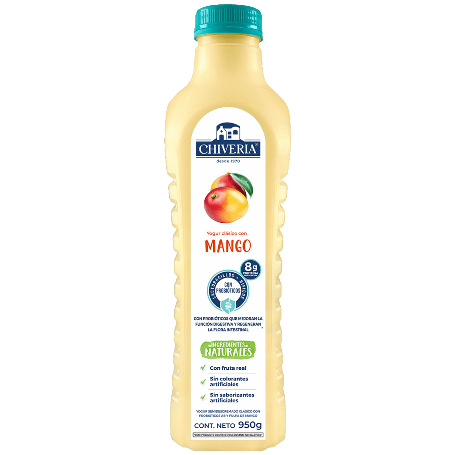 Yogur Semidescremado Con Pulpa De Mango CHIVERIA 950 G