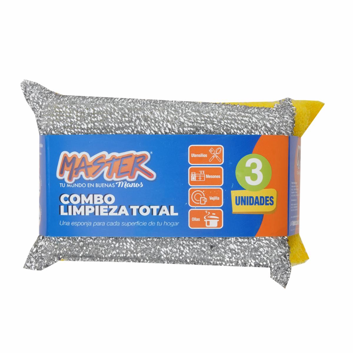 Pack De Esponja Limpieza Total MASTER 3 Unidades