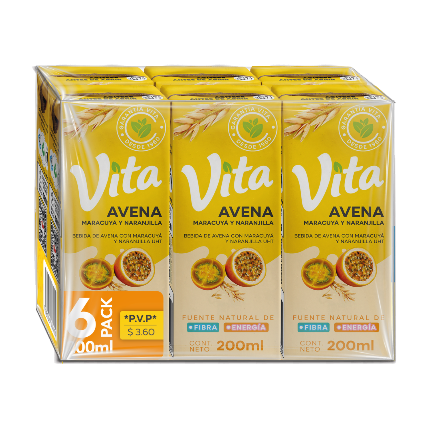Pack De Avena Maracuyá Y Naranjilla VITA 6 X 200 Ml