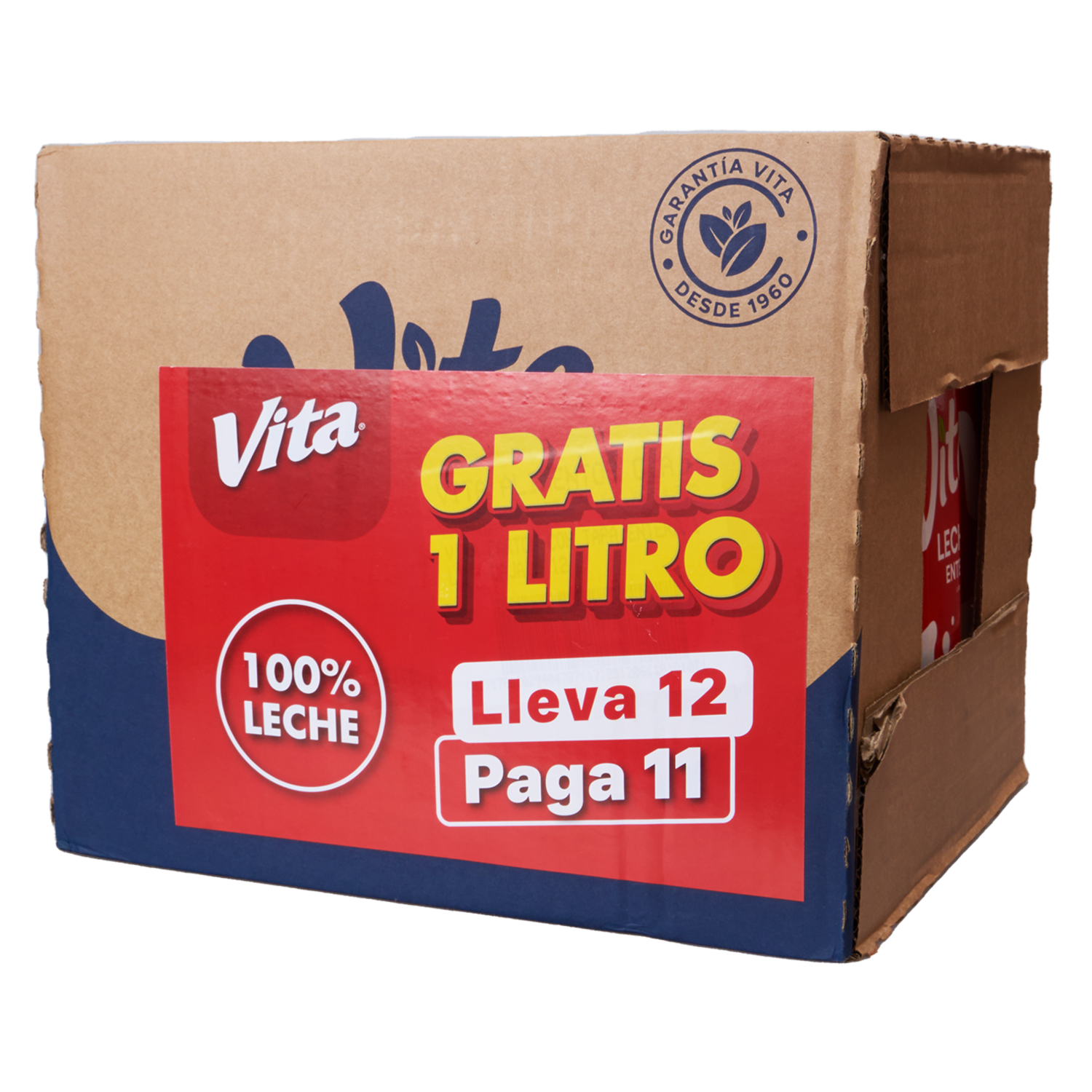 Pack De Leche Entera Con Tapa Rosca VITA 12 X 1000 Ml