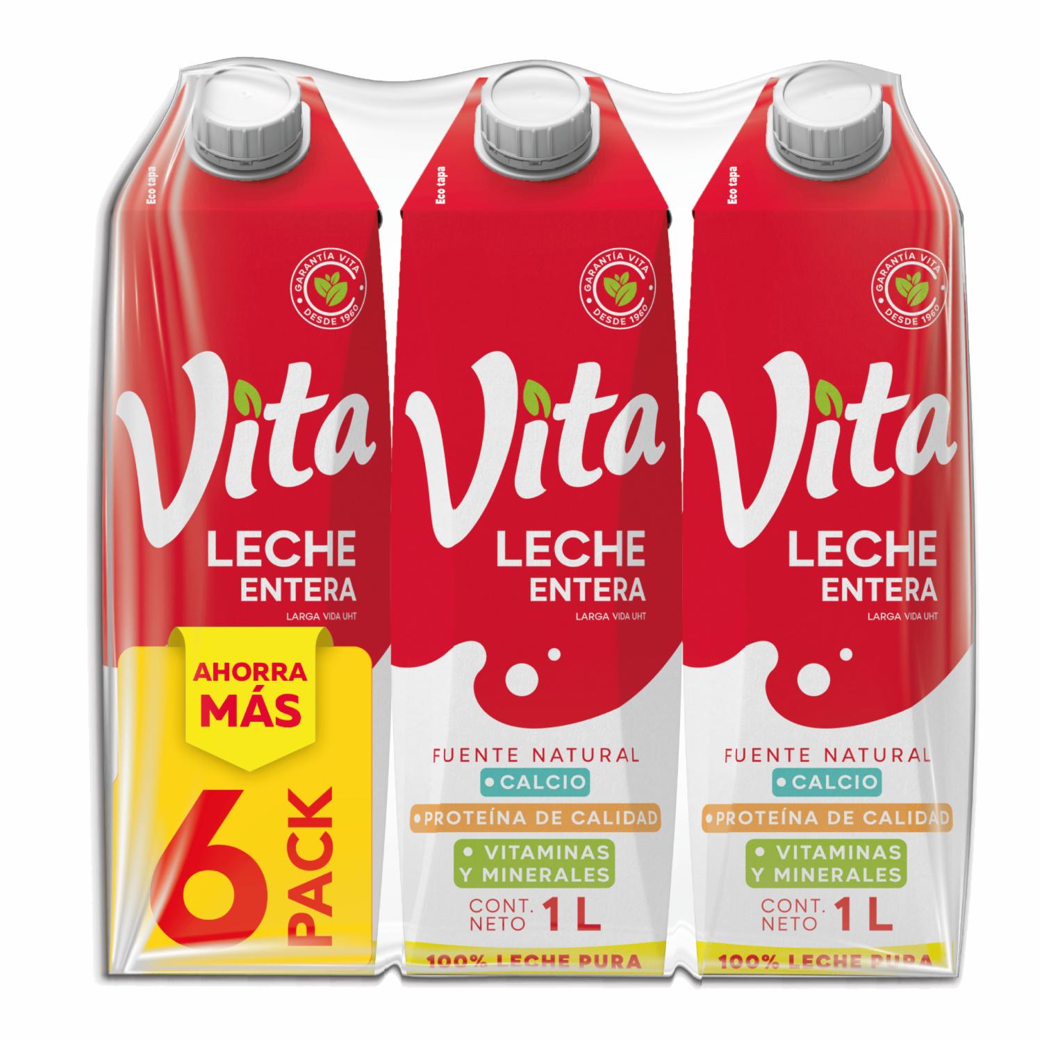 Leche Entera Con Tapa VITA 6 X 1000 ml
