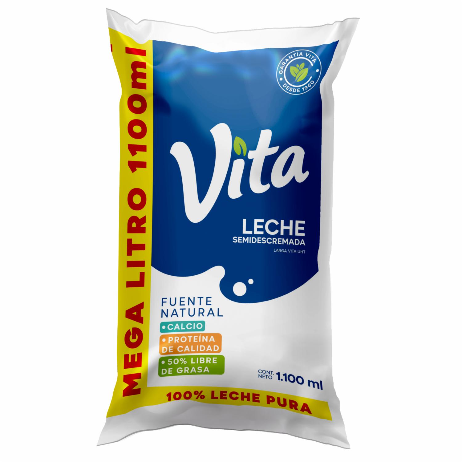 Leche Semidescremada Megalitro En Funda VITA 1100 Ml