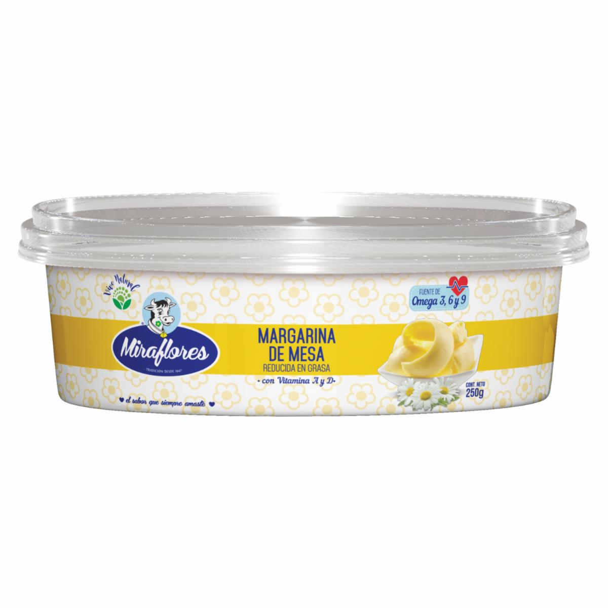 Margarina De Mesa Reducida En Grasa Con Vitamina A Y D MIRAFLORES 250 G