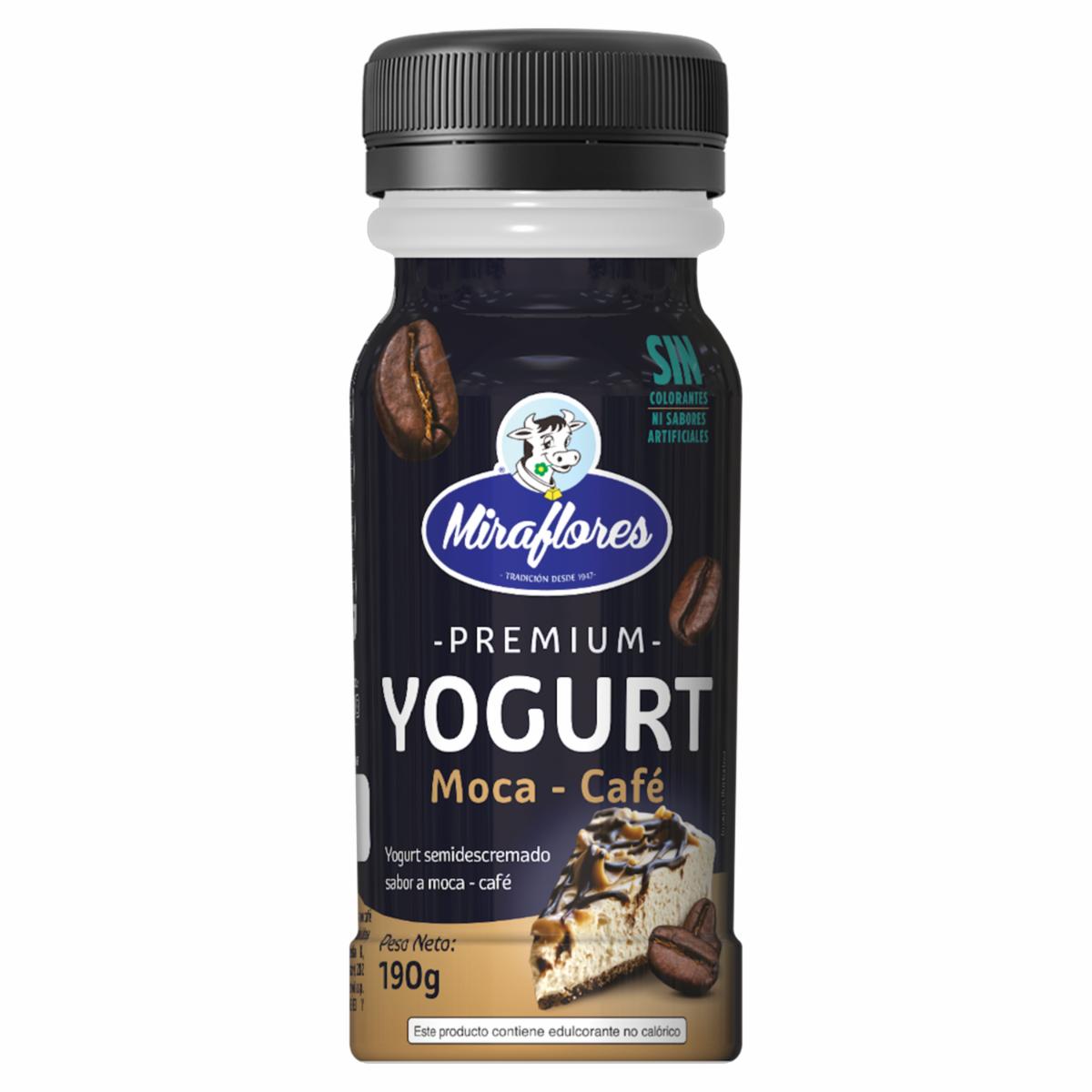 Yogurt Semidescremado Premium Sabor A Mocca Café MIRAFLORES 190 G